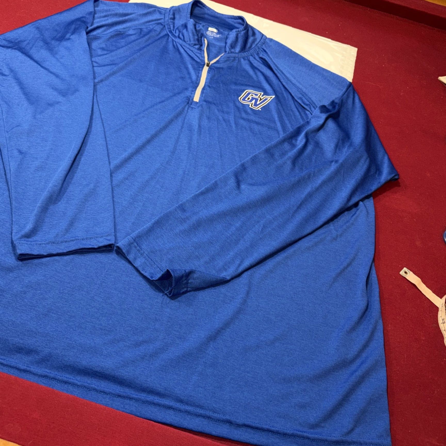 Vintage GVSU blue 1/4 Zip Polyester Pullover SHIRT Men 2XL Grand Valley State Pullover Size US XXL / EU 58 / 5 - 3 Thumbnail