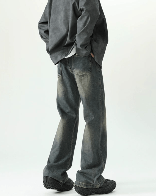 Japanese Brand Men's gradient washed distressed flared jeans Size US 32 / EU 48 - 3 Thumbnail