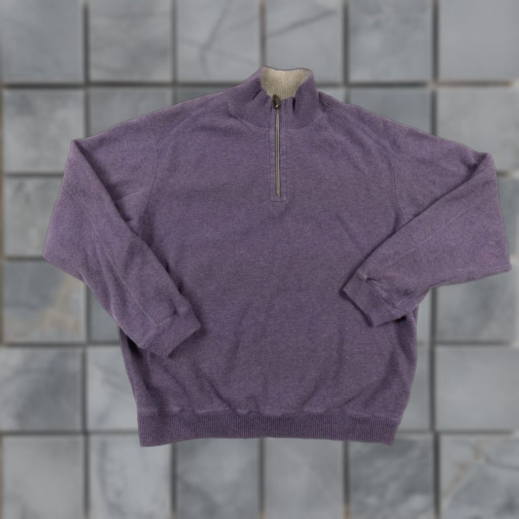Tommy Bahama Tommy Bahama Men's Reversible 1/4 Zip Sweater Large Purple Preppy Size US L / EU 52-54 / 3 - 1 Thumbnail