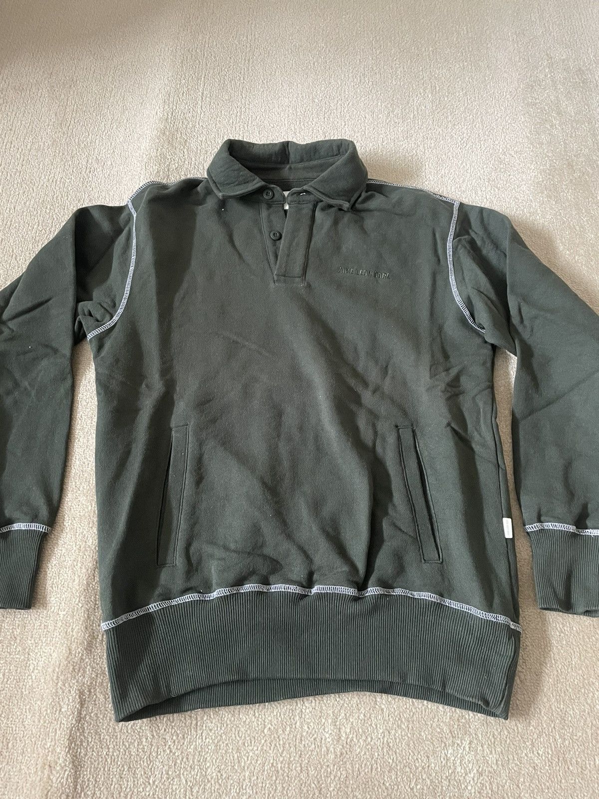 image of Aime Leon Dore Green Polo Sweater, Men's (Size Small)