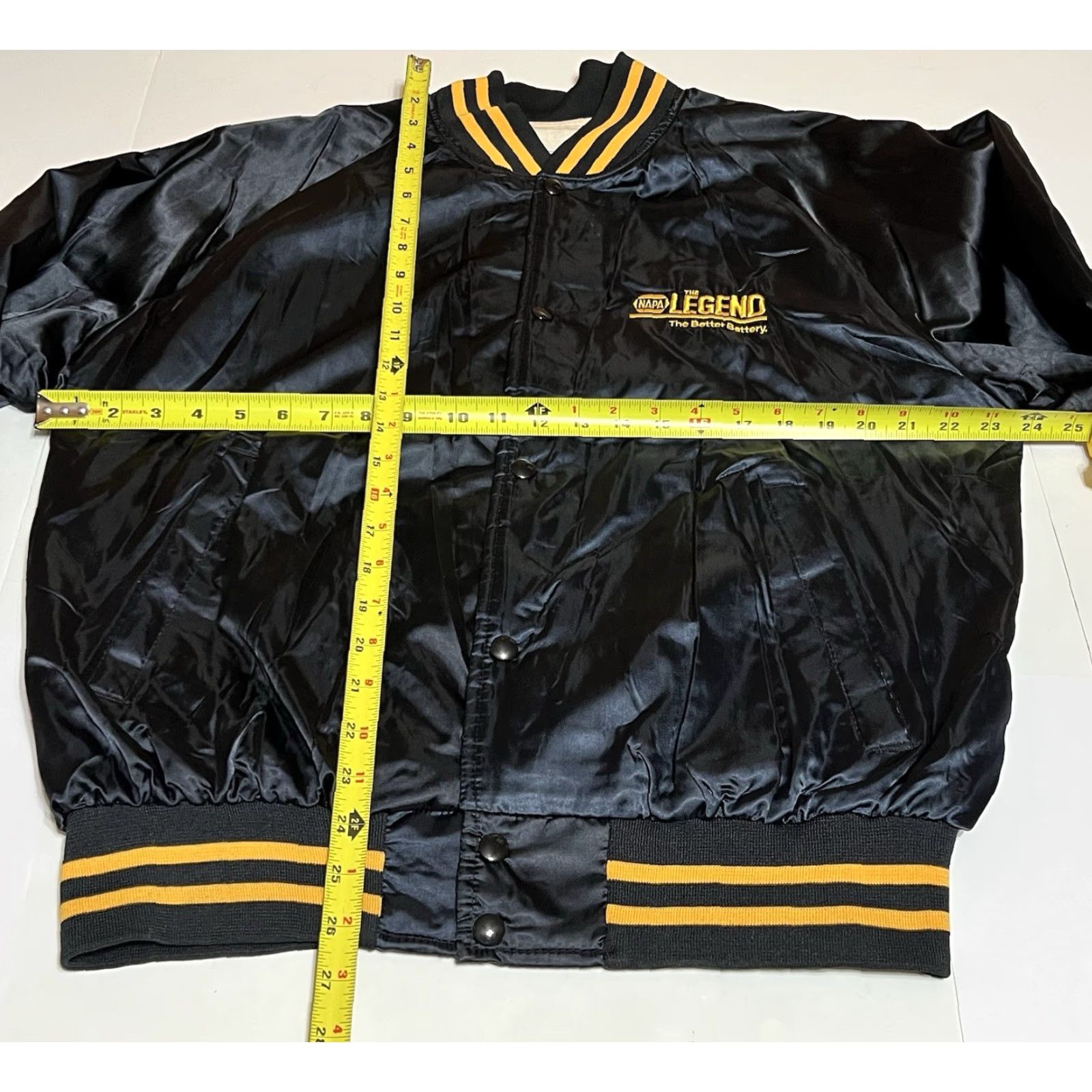 Vintage VINTAGE MV Sports NAPA THE LEGEND Satin Bomber Jacket Men’s L Black Jacket Size US L / EU 52-54 / 3 - 4 Thumbnail