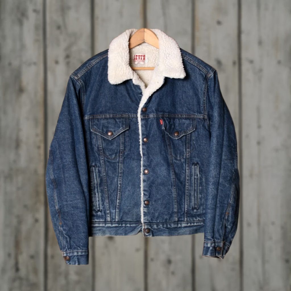 Levi's VINTAGE LEVI'S Denim Jacket Sherpa Lined Snap Button Blue 42R Men Jeans Jacket Coat Sz. 42R Size US 42 / EU 58 - 1 Thumbnail