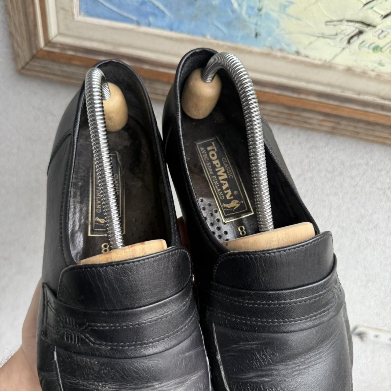 Vintage Loafers black Leather Vintage 90s Size US 10.5 / EU 43-44 - 4 Thumbnail