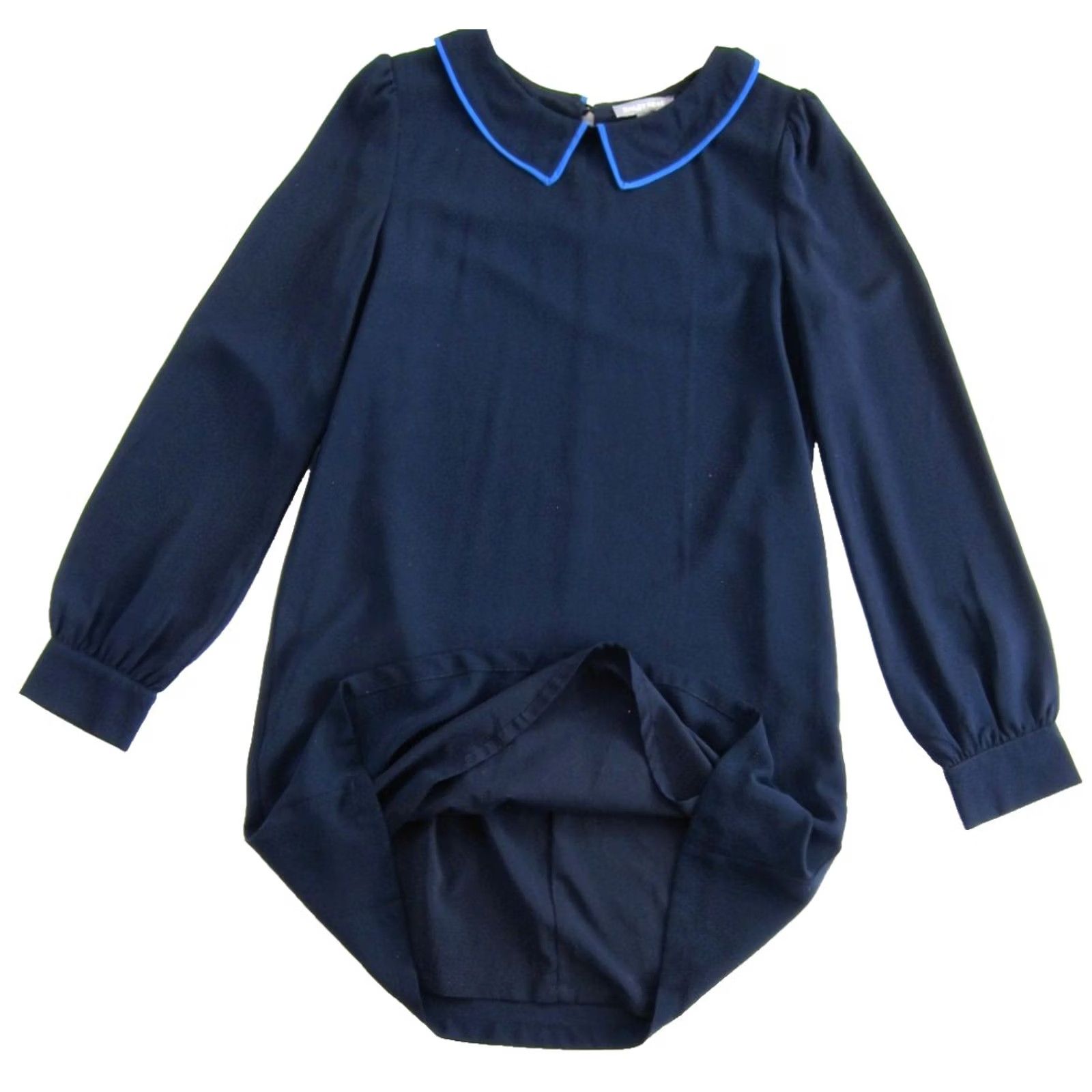 Vintage TINLEY ROAD Navy Blue Collared Long Sleeve Tunic Shift Shirt Dress Woman Small Size S / US 4 / IT 40 - 3 Thumbnail