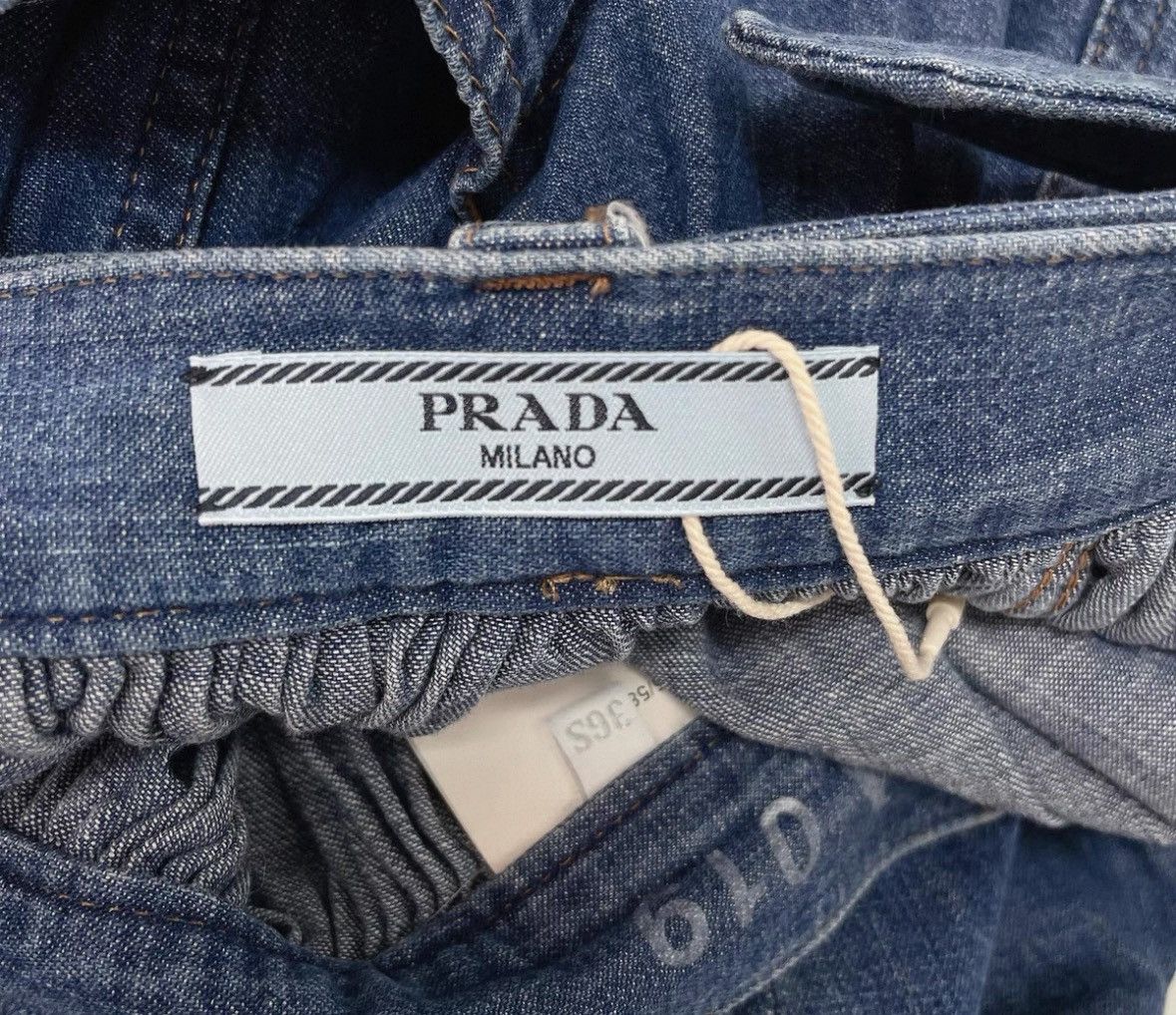 Prada Prada Blue Belted Pleated Denim Skirt-2506 Size 25" / US 0 / IT 36 - 5 Thumbnail