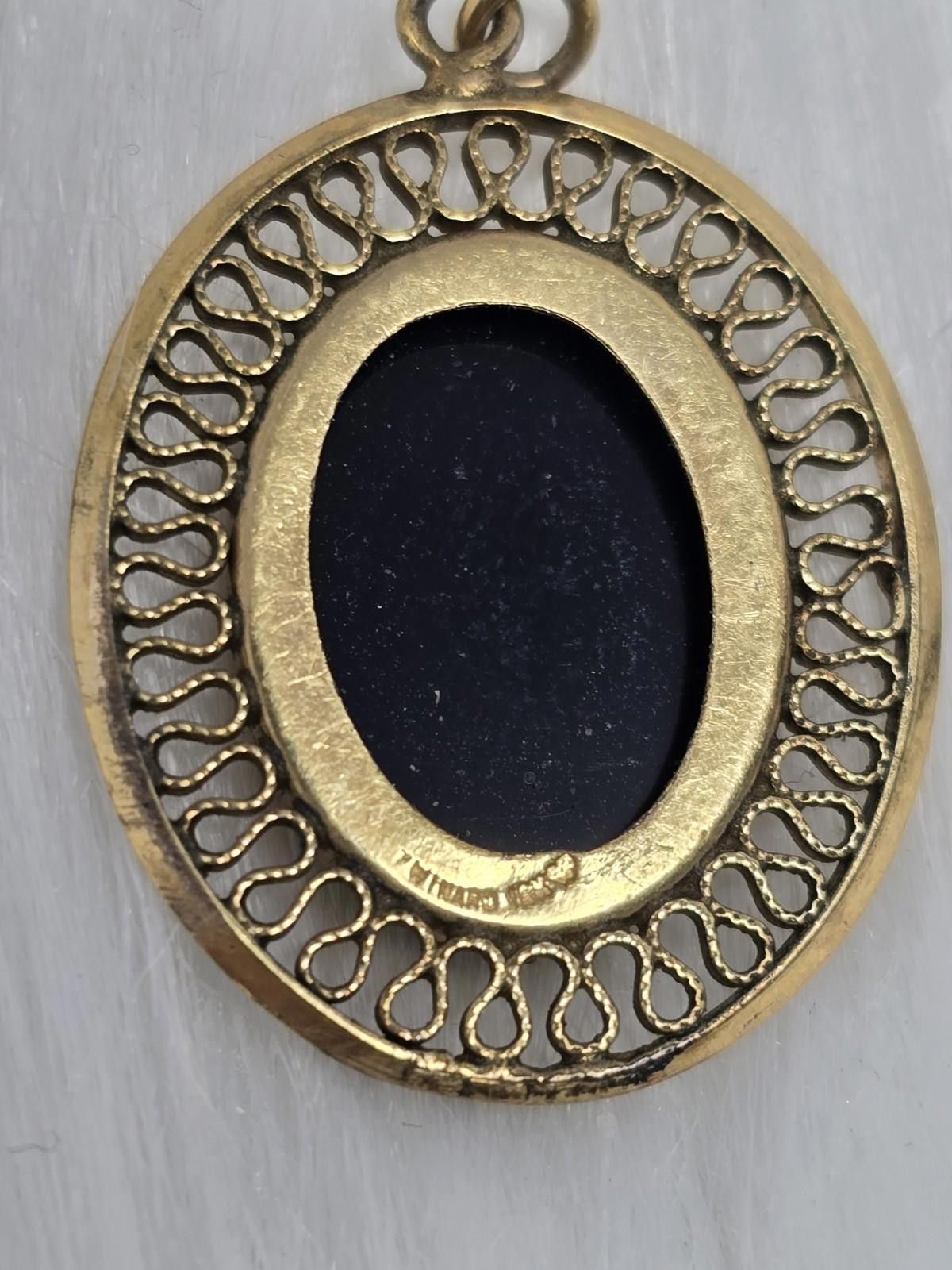 Other Vintage Winard 12K GF Black Onyx Oval Filigree Pendant Size ONE SIZE - 6 Thumbnail