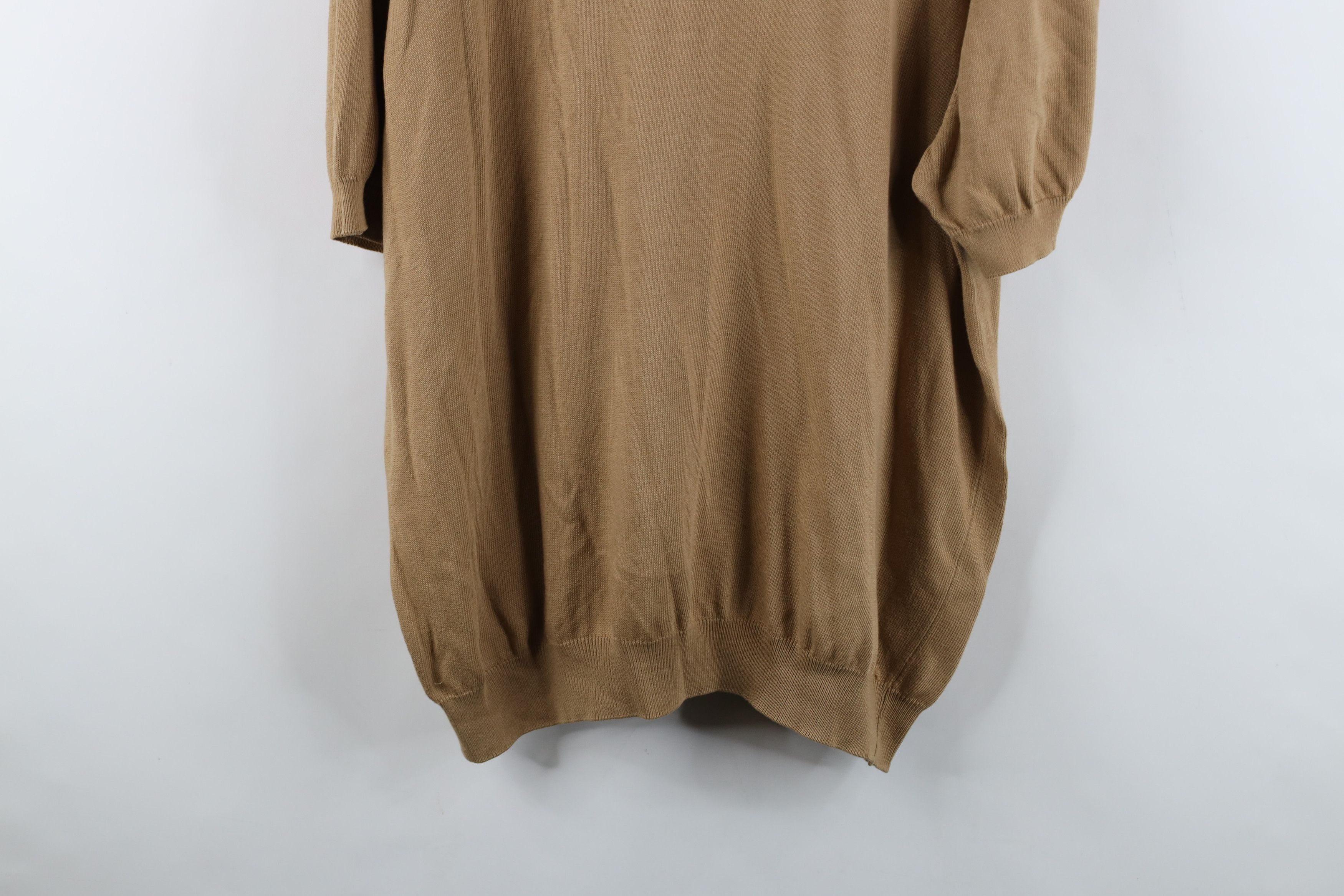 Vintage Vintage 90s Streetwear Blank Short Sleeve Knit Sweater Brown Size US XL / EU 56 / 4 - 13 Thumbnail