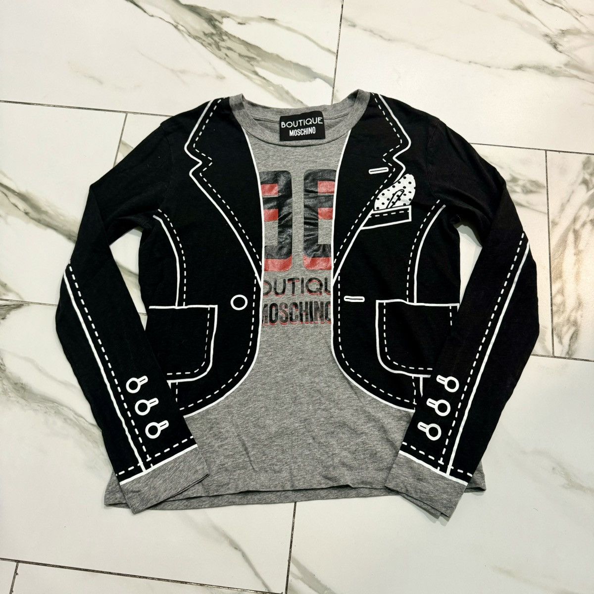 Designer × Moschino MOSCHINO BOUTIQUE LONG SLEEVE TEE! Size M / US 6-8 / IT 42-44 - 1 Thumbnail