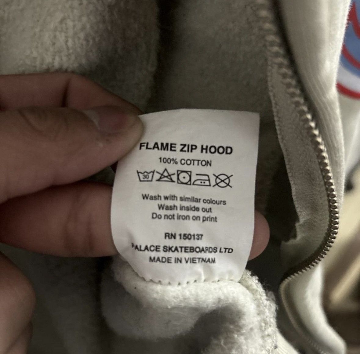 Palace FW22 Palace Flame Zip Hood 'Bone White' Size US M / EU 48-50 / 2 - 4 Thumbnail