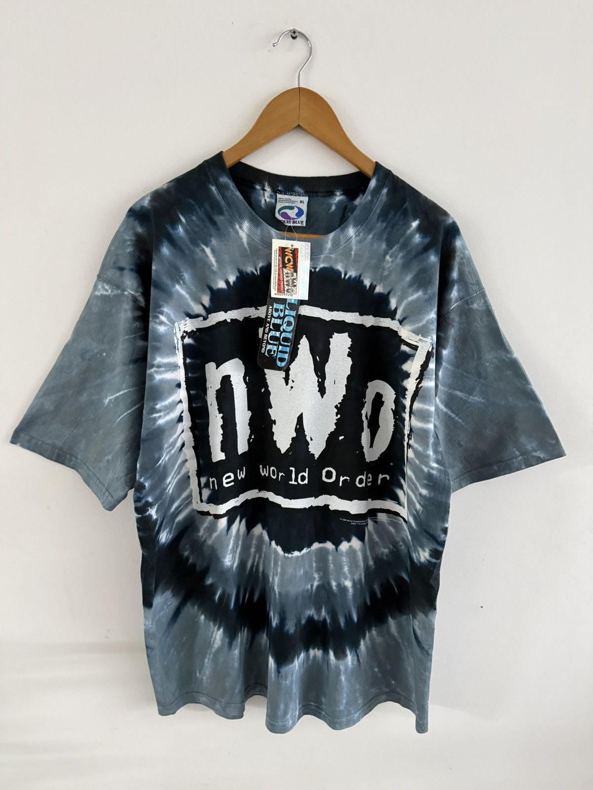 Liquid Blue NWO New World Order 1998 Liquid Blue Tie Dye WCW Size US XL / EU 56 / 4 - 1 Thumbnail