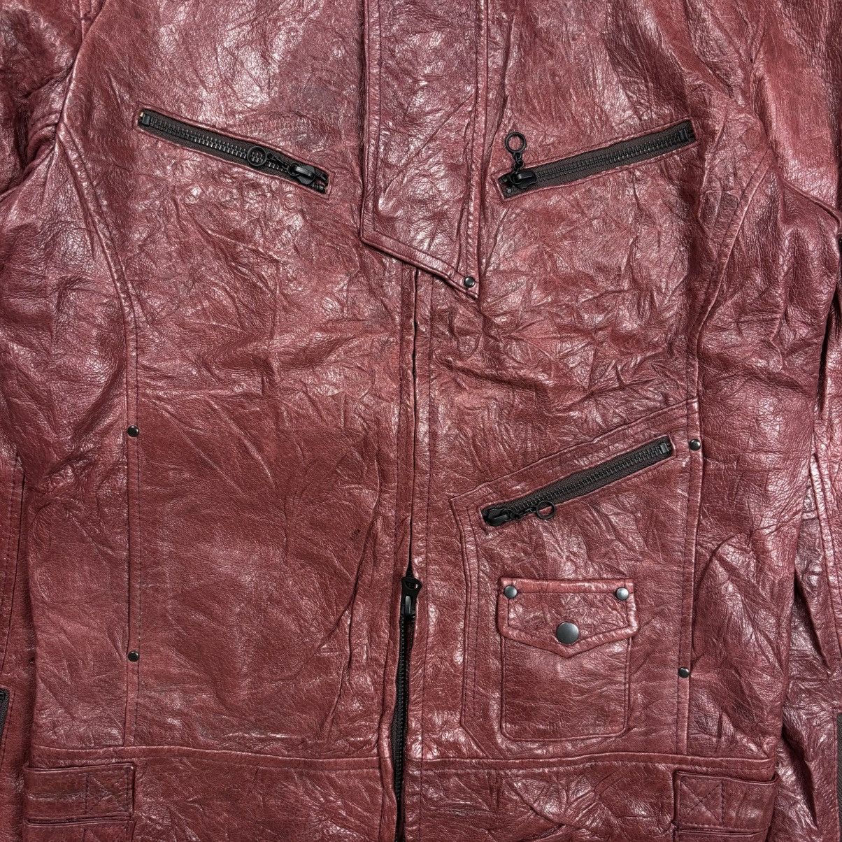 Ekam 2000s Tete Homme - Red Blood Rider Leather Jacket Size US M / EU 48-50 / 2 - 10 Thumbnail