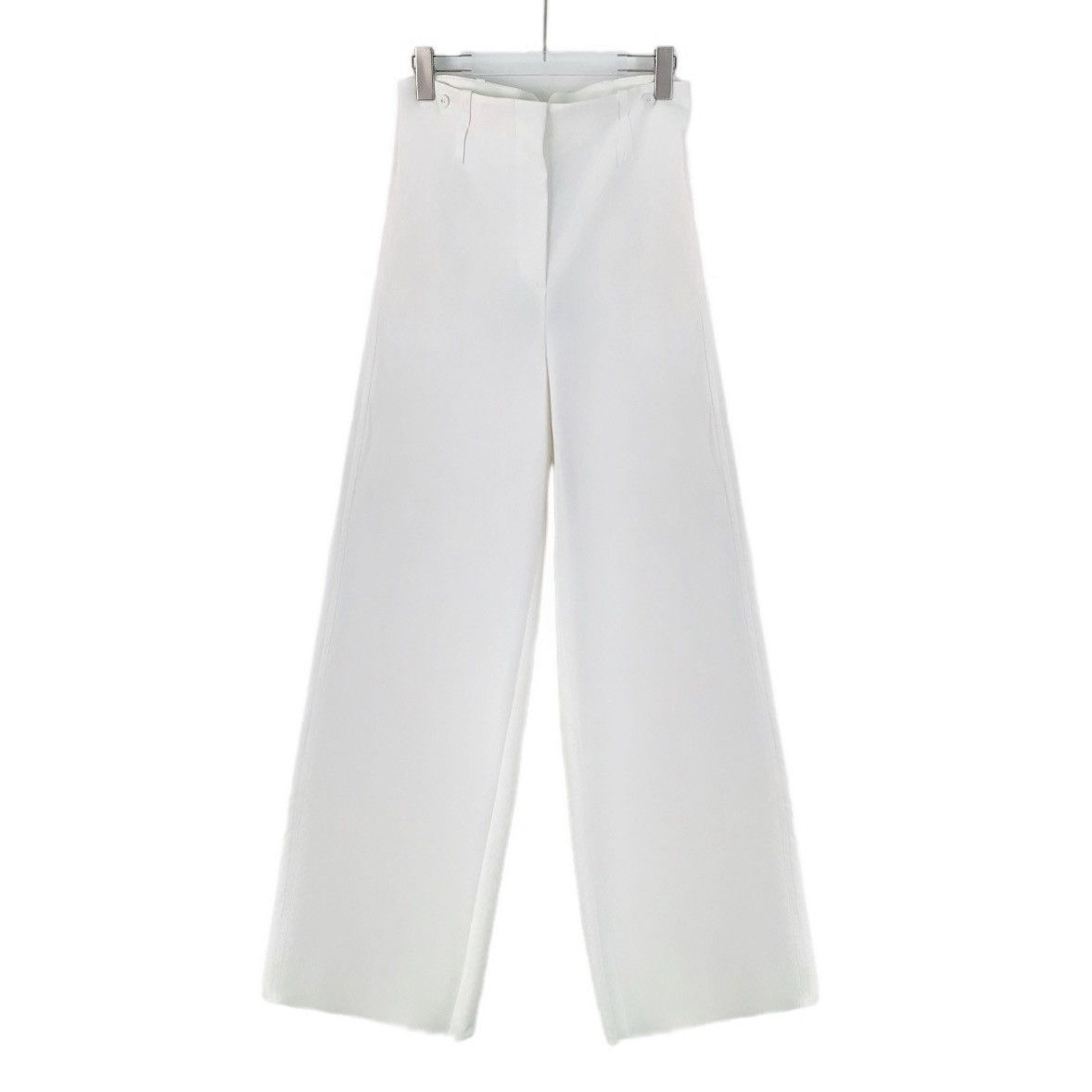Max Mara Maxmara White Cotton Wide-Leg Dress Pants K26WX Size 27" / US 4 / IT 40 - 2 Thumbnail