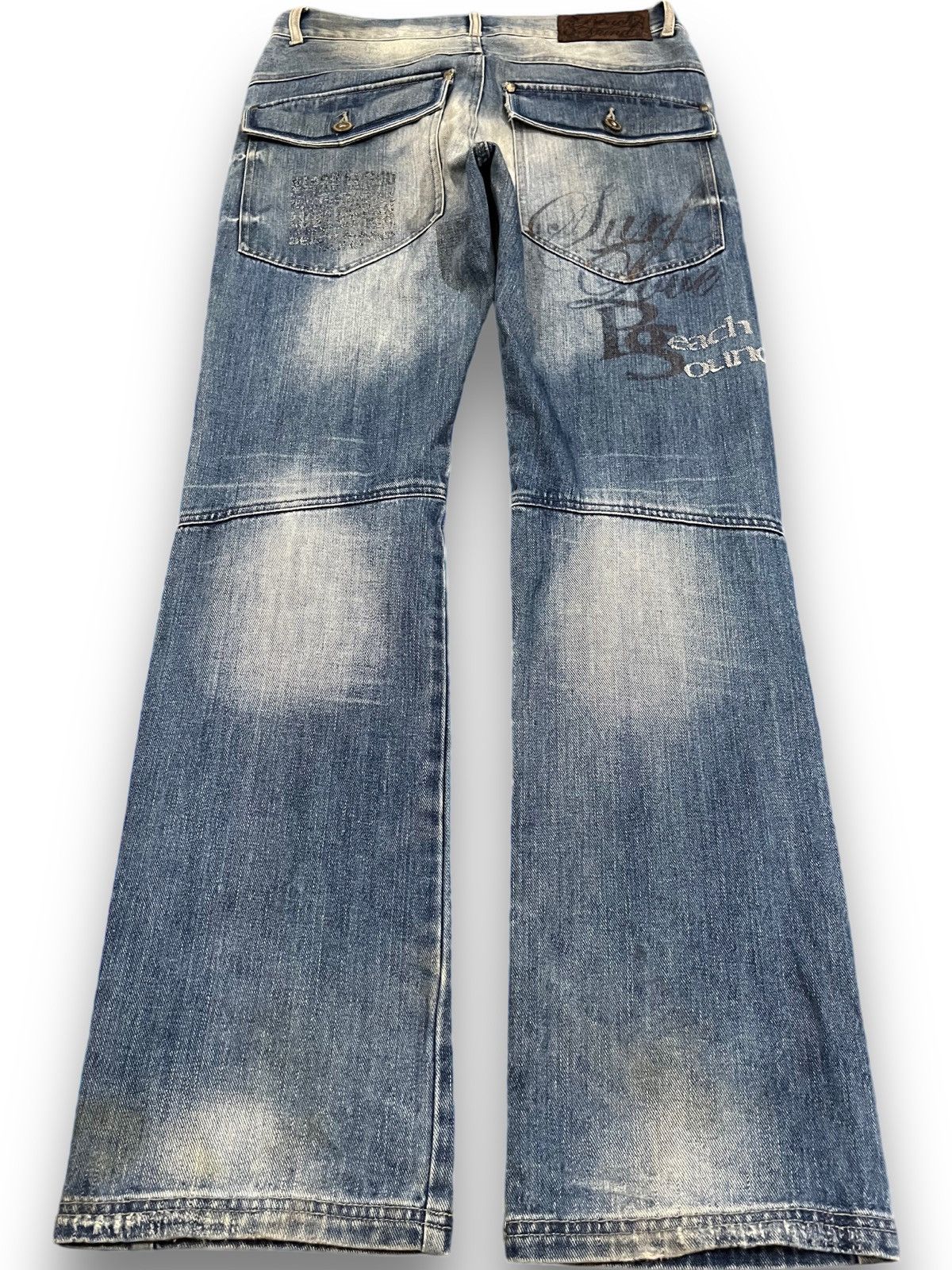 14th Addiction Vintage Sound Beach Flare Unique Grafitti Denim Size US 33 - 1 Thumbnail