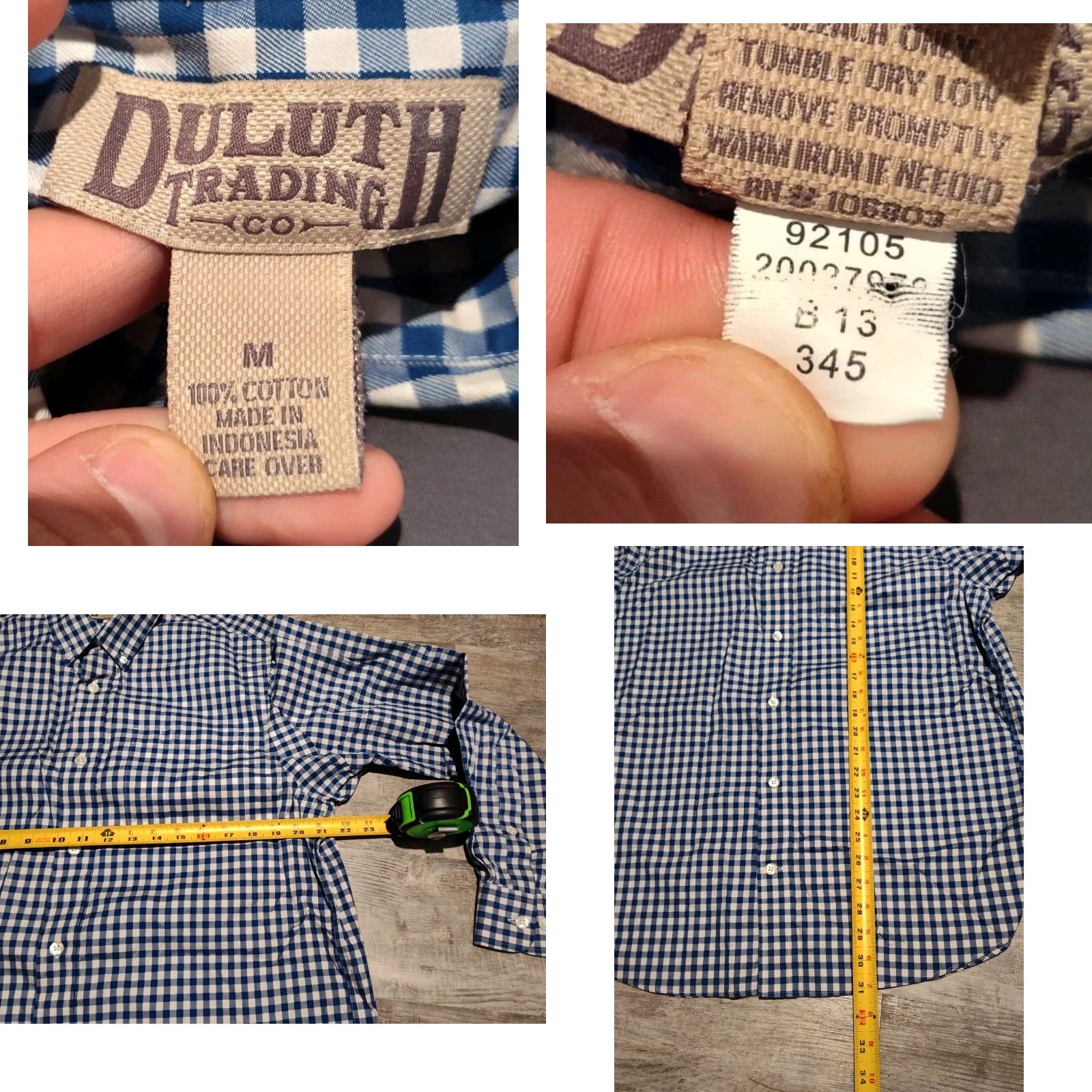 Duluth Trading Company Duluth Trading Shirt Blue White Check Button-Up Long Sleeve Mens M Wrinkle Resistant Classic Size US M / EU 48-50 / 2 - 8 Thumbnail
