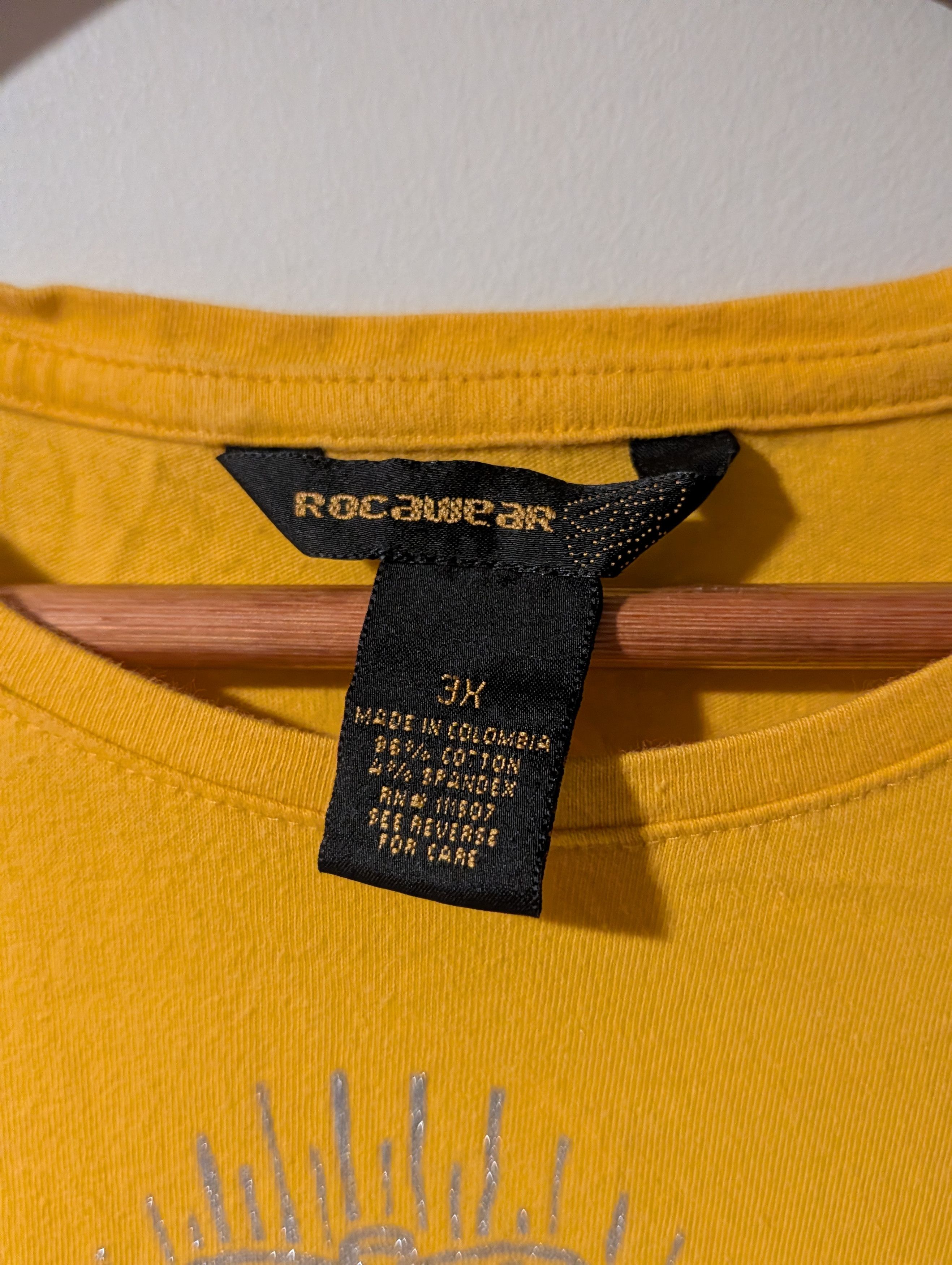 Rocawear Vintage Y2K Rocawear Center Logo Yellow 3X-Large T-Shirt Size 3XL / US 20-22 - 3 Thumbnail