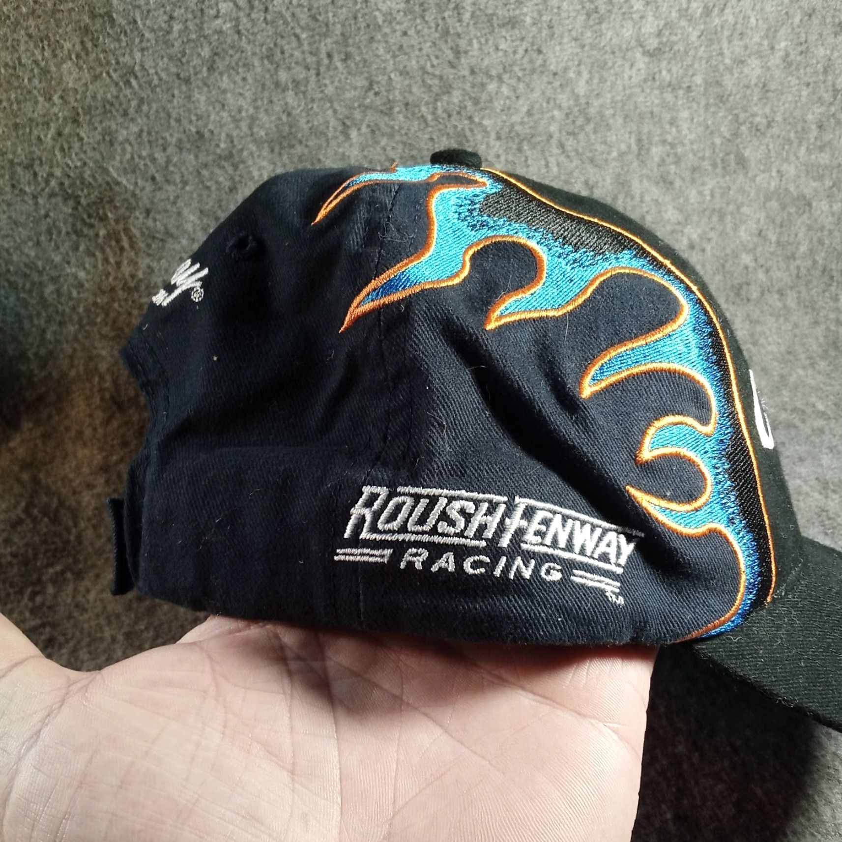 Vintage Conway Freight Hat Cap Adjustable Str ap Back Men Colin Braun 6 Black Blue Flames Baseball Cap Men Adjustable StrapBack Size ONE SIZE - 5 Thumbnail