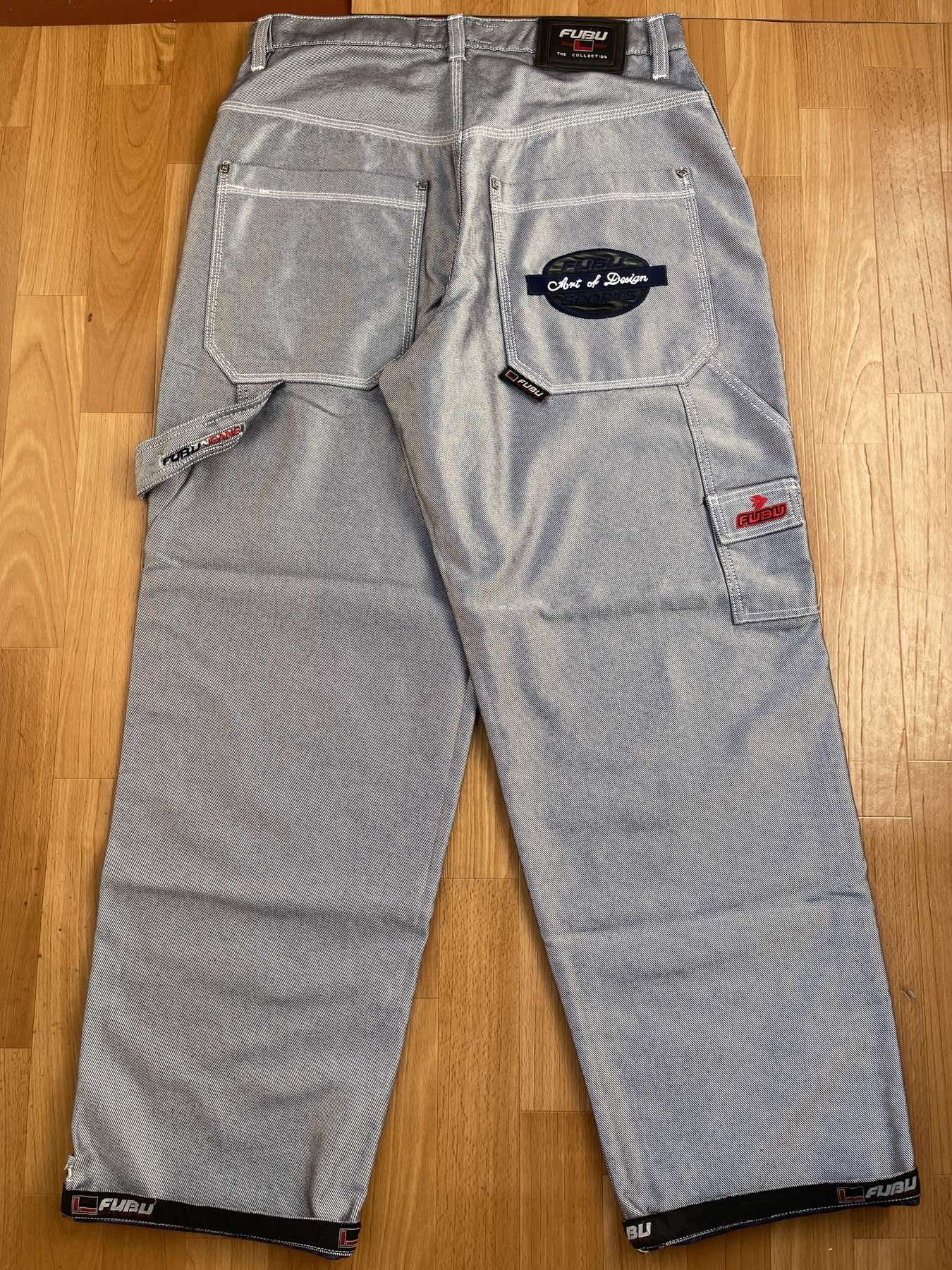 Fubu FUBU jeans shiny vintage baggy jeans silver metallic size 32 Size US 32 / EU 48 - 1 Thumbnail