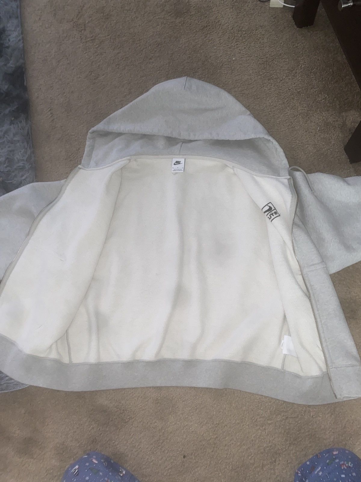 image of Nike Stussy Zip Up in Grey, Men's (Size Medium)
