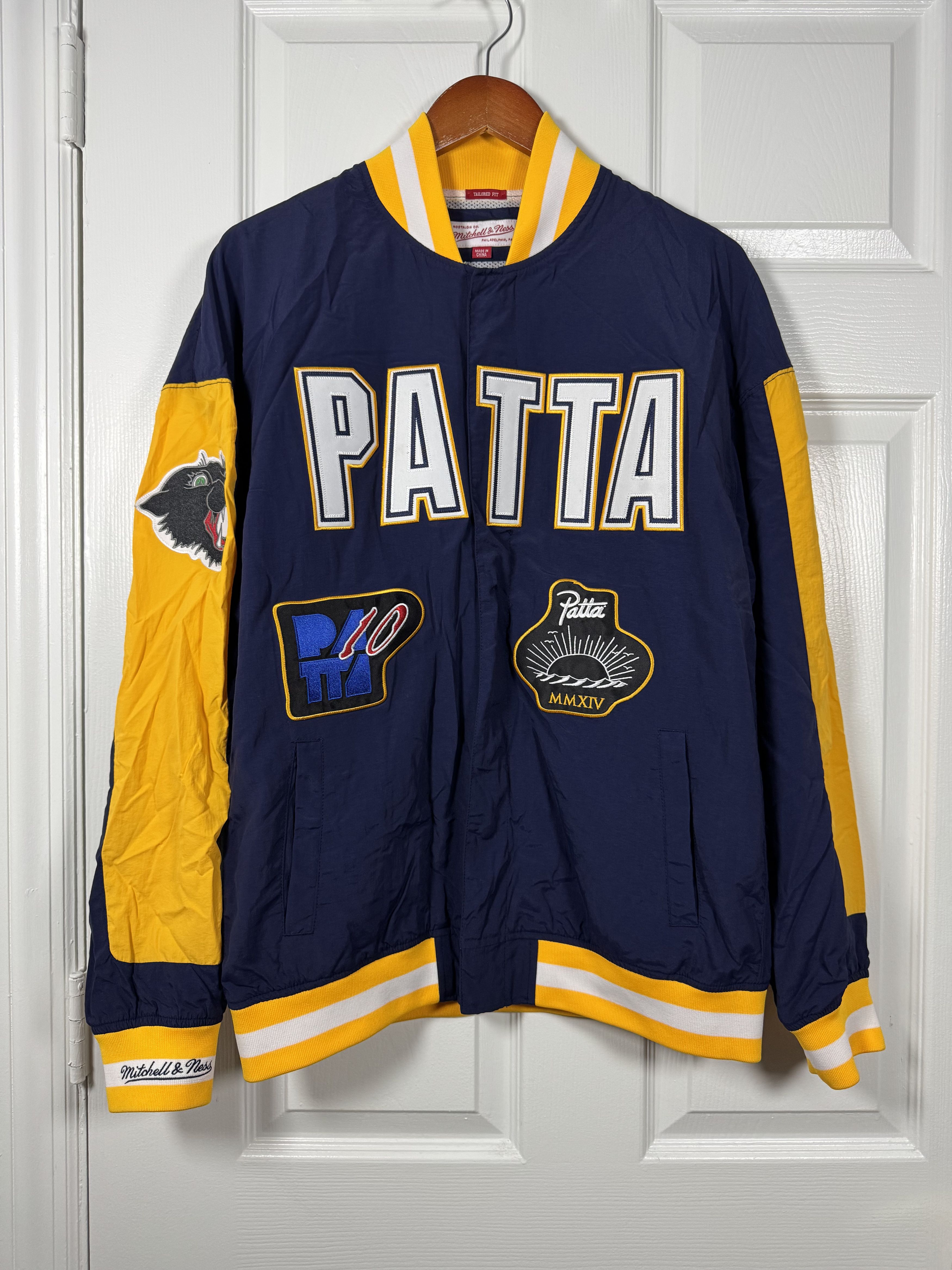 Mitchell & Ness × Patta 10th Anniversary Jacket Blue/Yellow Medium Size US M / EU 48-50 / 2 - 1 Thumbnail