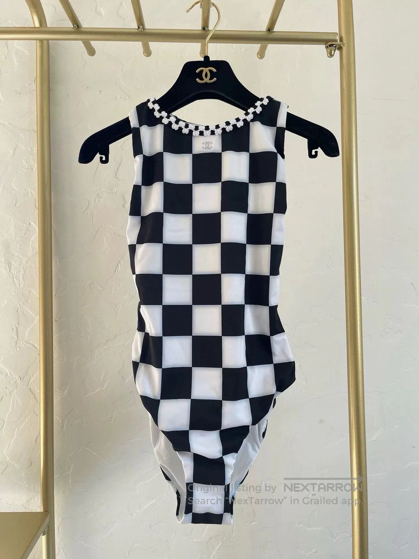 Chanel Chanel 2023 Black and White Checkered Swimsuit. Size US 34 / EU 50 - 1 Thumbnail