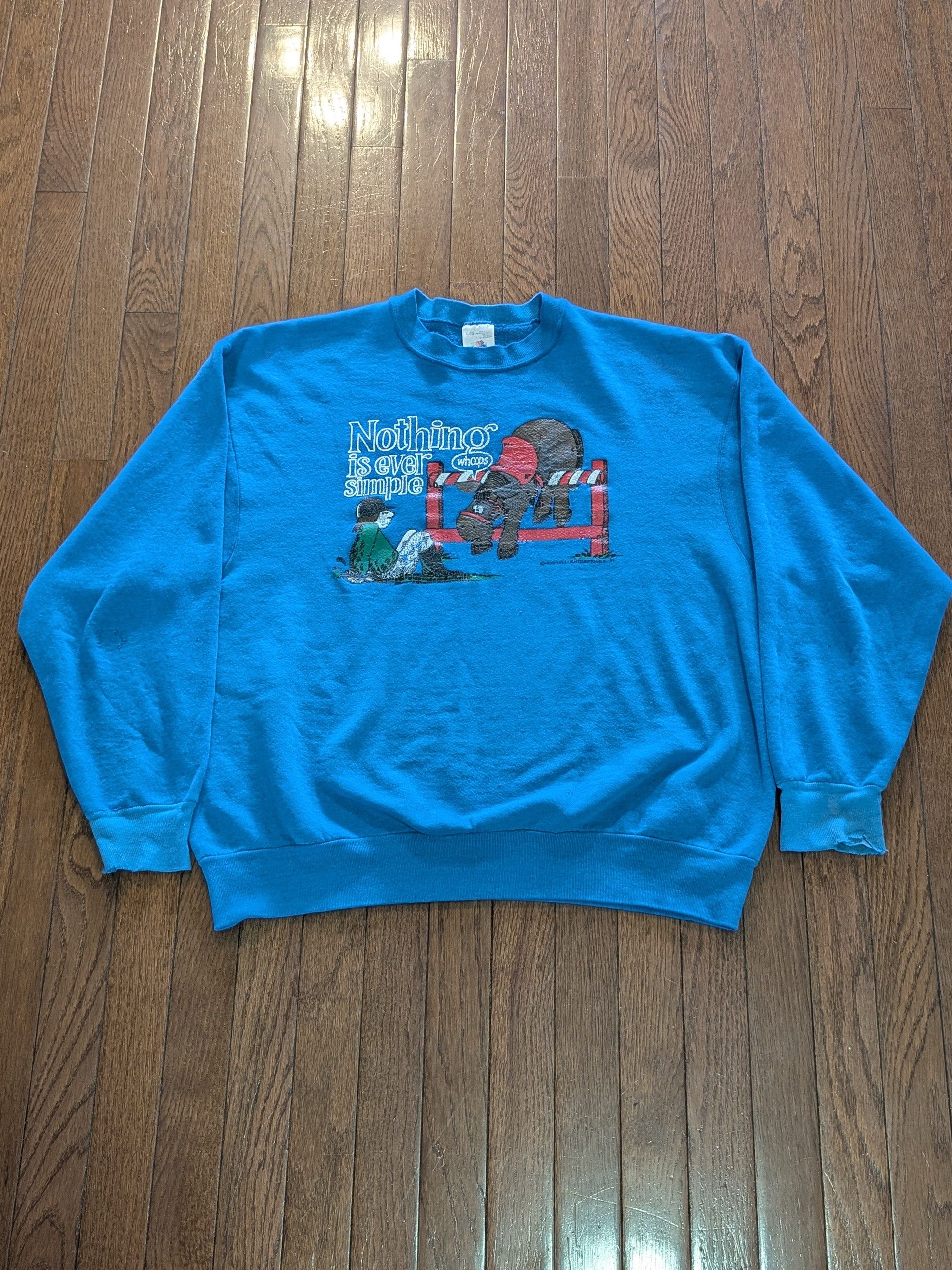 Fruit Of The Loom 1991 FOTL 'Nothing Is Ever Simple Horse Jumping Crew Size XL Size US XL / EU 56 / 4 - 1 Thumbnail