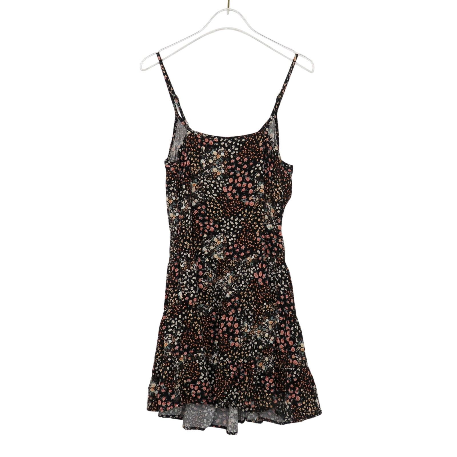 Target Basics Wild Fable Black Floral Tiered Mini Dress Spaghetti Strap XS Size XS / US 0-2 / IT 36-38 - 2 Thumbnail