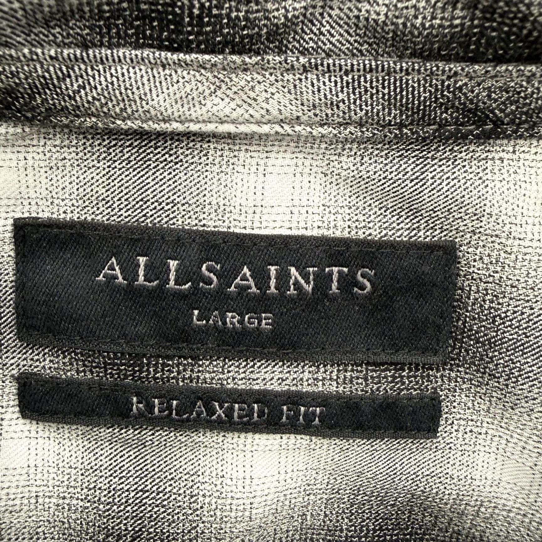 Allsaints AllSaints Shirt Mens Large Gray Check Flannel Relaxed Fit Button Up Casual Size US L / EU 52-54 / 3 - 3 Thumbnail