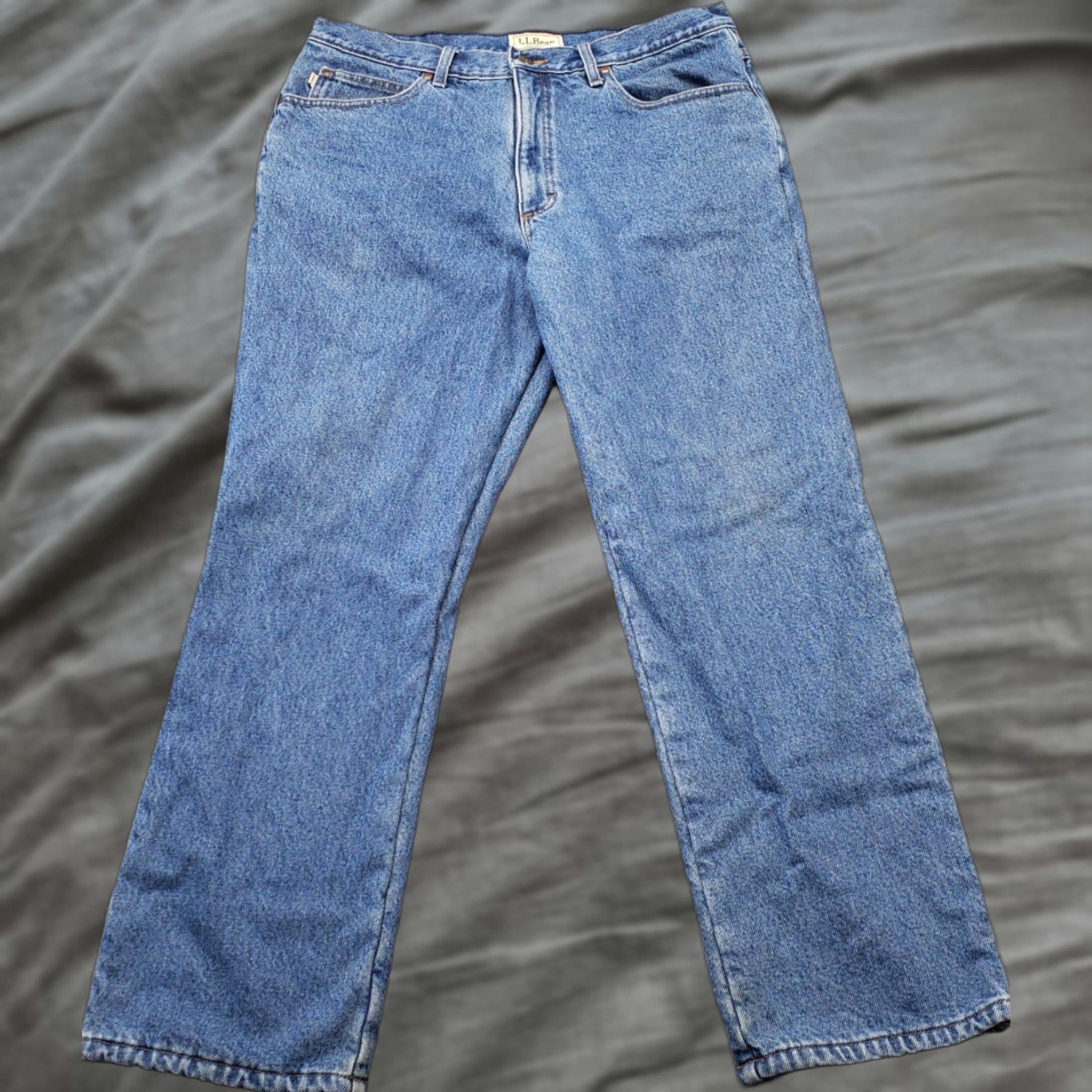 Vintage L.L. Bean Jeans Mens 36x30 Blue Denim 5-Pocket Straight Size Mens Regular Classic Fit Modern Belt Low Rise Straight Leg Denim Jeans Size US 36 / EU 52 - 1 Thumbnail