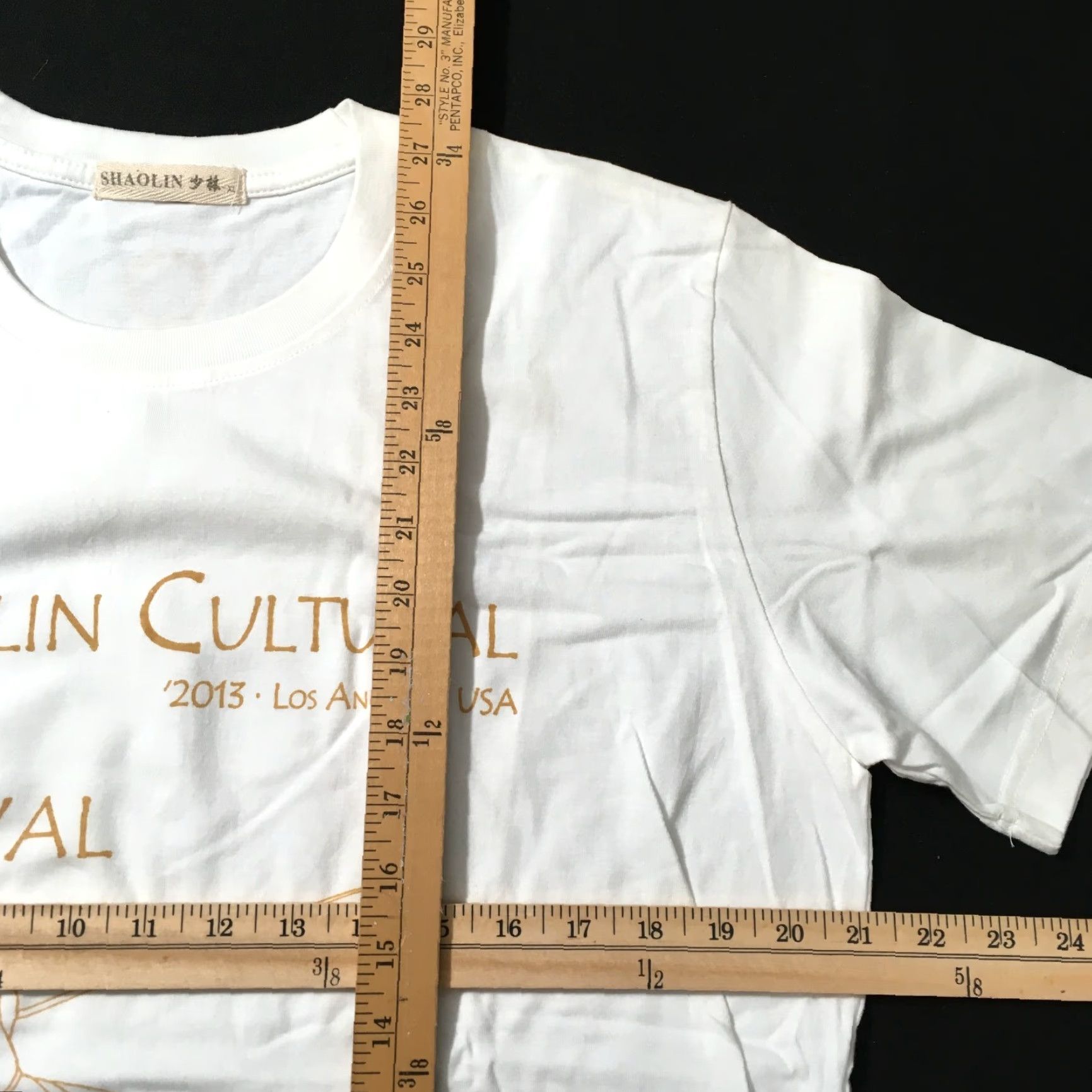 Vintage VINTAGE Shaolin festival 2013 Kung Fu Temple Chinese Martial Arts T-Shirt XL White Unisex Adults Short Sleeve 100% Cotton Mens Size US XL / EU 56 / 4 - 4 Thumbnail