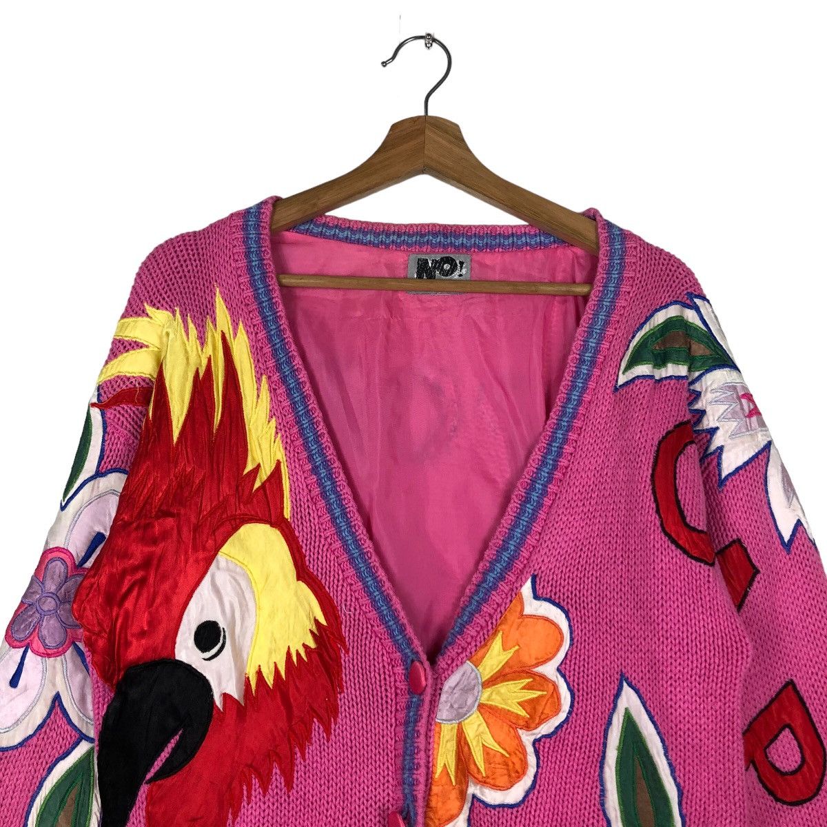 Hysteric Glamour 🔥90’s Embroidery Cardigan Jacket Big Logo Japan Made Size M / US 6-8 / IT 42-44 - 2 Thumbnail