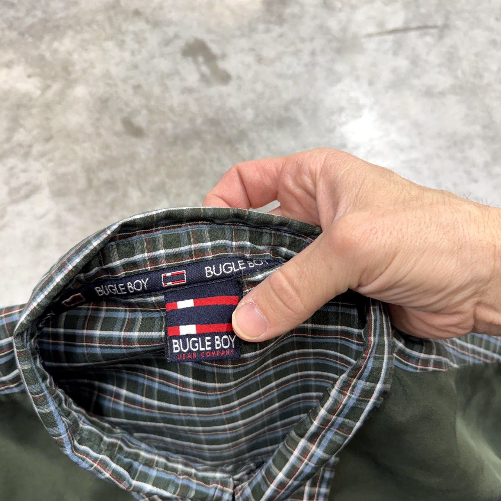 Bugle Boy VINTAGE Bugle Boy Shirt Mens 2XL Green Plaid Button-Up Long Sleeve Pocket Zipper Button - Size US XXL / EU 58 / 5 - 6 Thumbnail