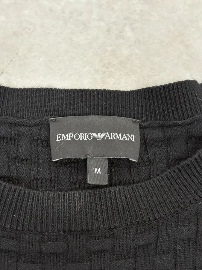 Emporio Armani 2000s Emporio Armani Black Woven Wool Sweater Size US S / EU 44-46 / 1 - 8 Thumbnail