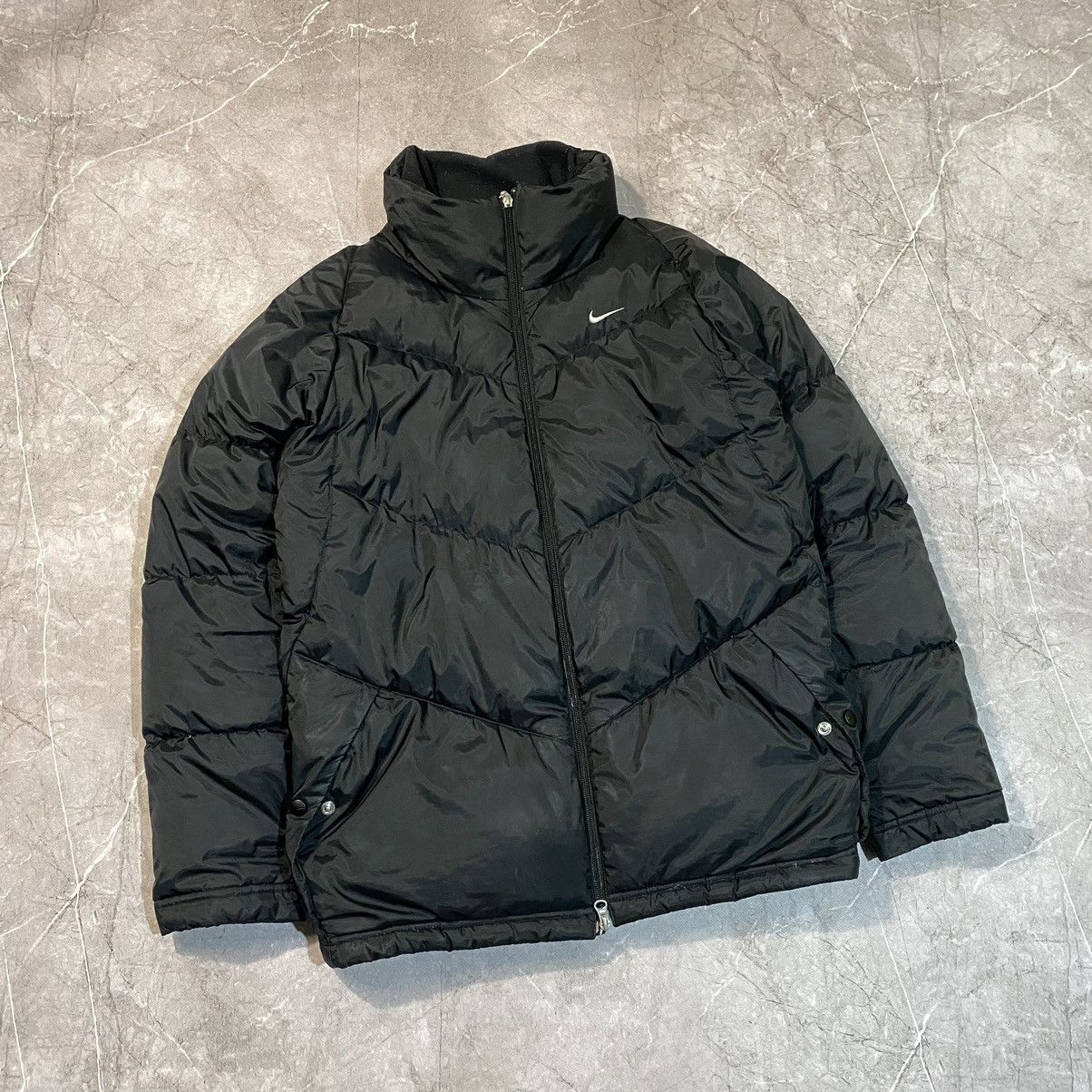 image of Made In USA x Nike Vintage Nike Down Puffer Jacket Mini Swoosj Basic 90's in Black (Size Medium)
