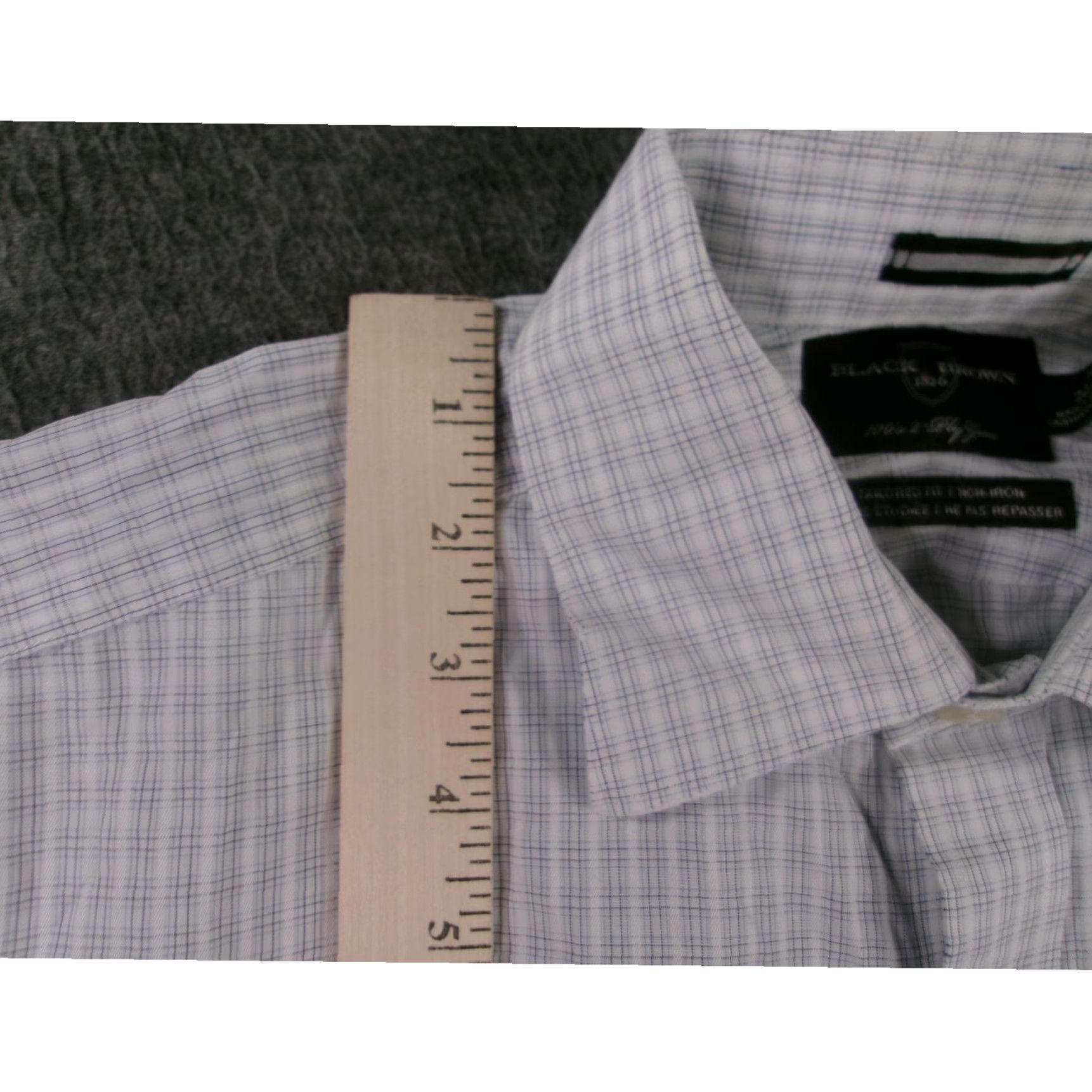 Vintage Black Brown 1826 Dress Shirt Men Long Sleeve Light Blue Plaid Non-Iron Business Professional 16 Size US L / EU 52-54 / 3 - 5 Thumbnail