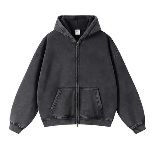 Japanese Brand Noriko x Hanai Black Batik Fleece Zippered Hoodie Size US M / EU 48-50 / 2 - 1 Thumbnail
