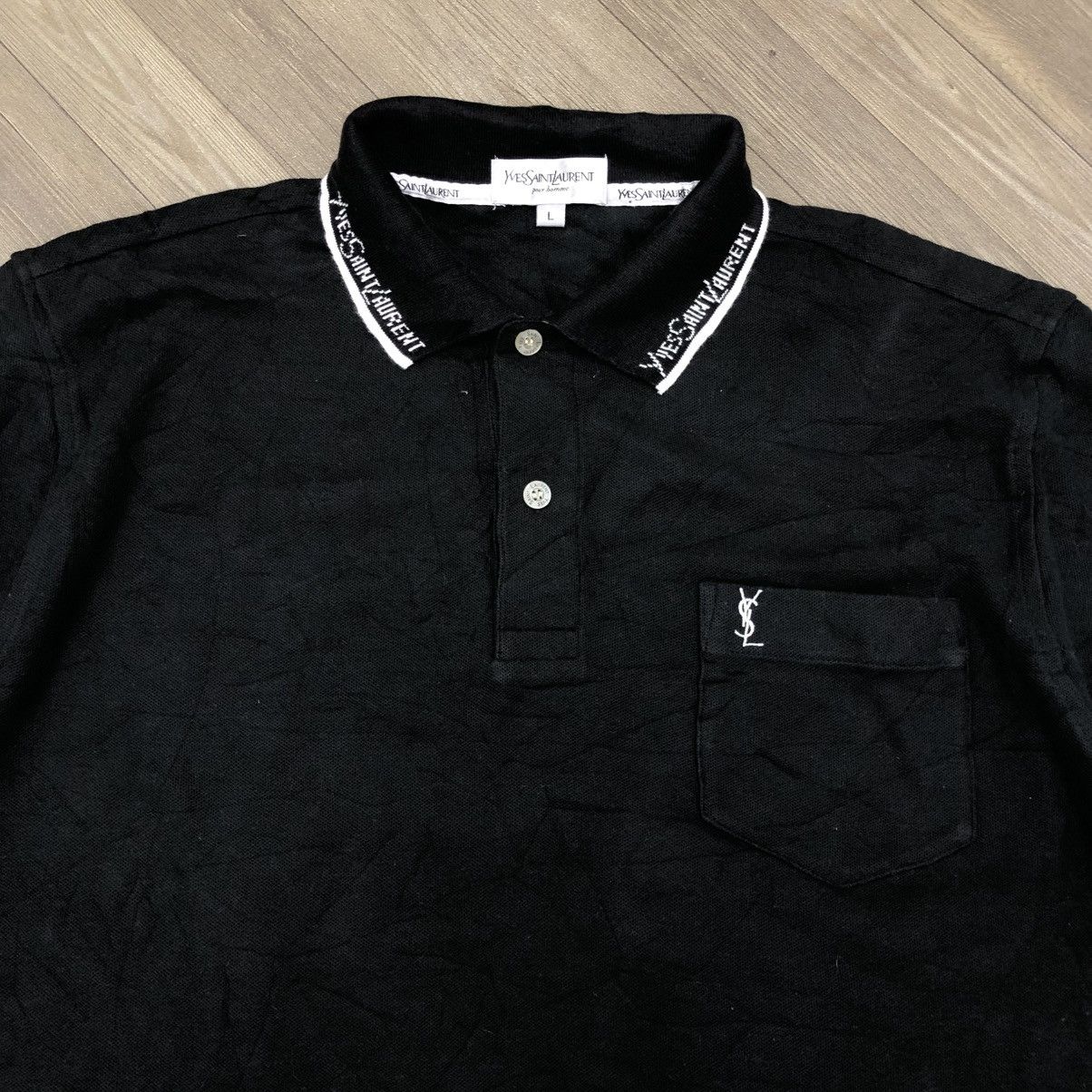 Vintage × Yves Saint Laurent Vintage Yves Saint Laurent Pour Homme YSL Pocket Polo Shirt Size US L / EU 52-54 / 3 - 4 Thumbnail