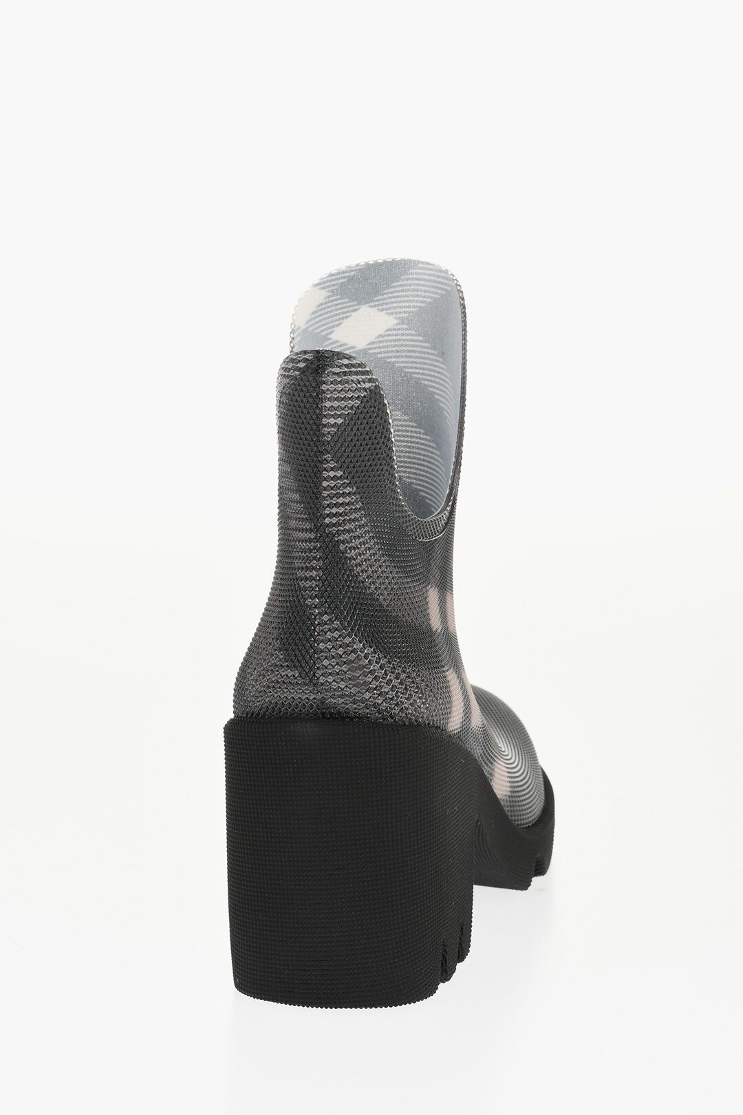 Burberry og1mm1225 Tartan Patterned Rubber Booties in Black/Grey Size US 10 / IT 40 - 3 Thumbnail
