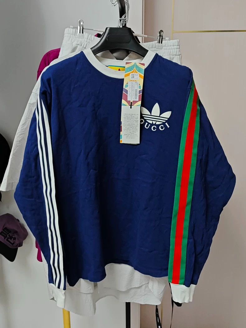 Gucci GucciSS22 Logo Letter Round Neck Striped Long Sleeve 2503-N Size US S / EU 44-46 / 1 - 1 Thumbnail