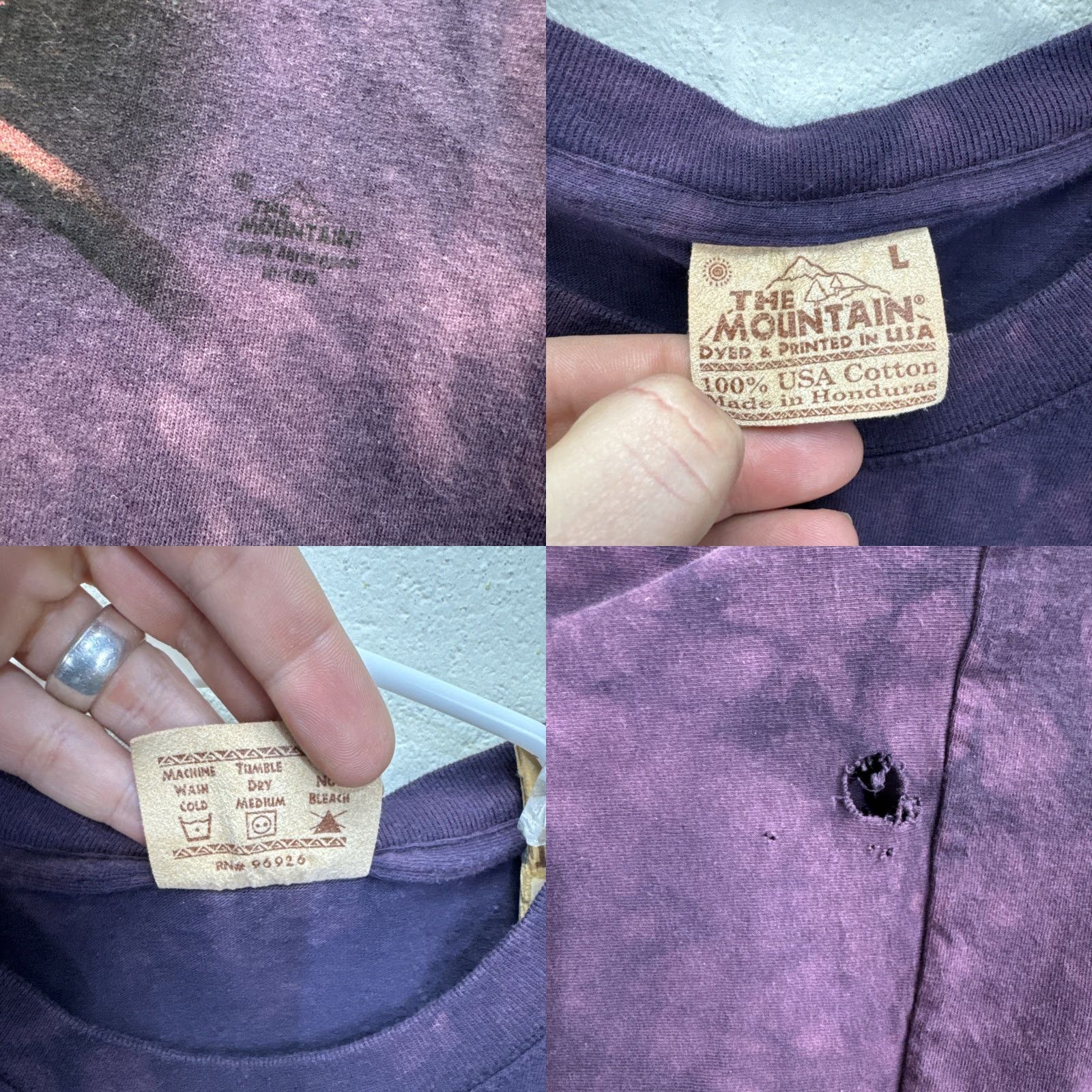 The Mountain VINTAGE The Mountain Firefighter T-Shirt Mens Large Purple Tie-Dye Grim Reaper Graphic 2000s Fall Mens Size US L / EU 52-54 / 3 - 8 Thumbnail