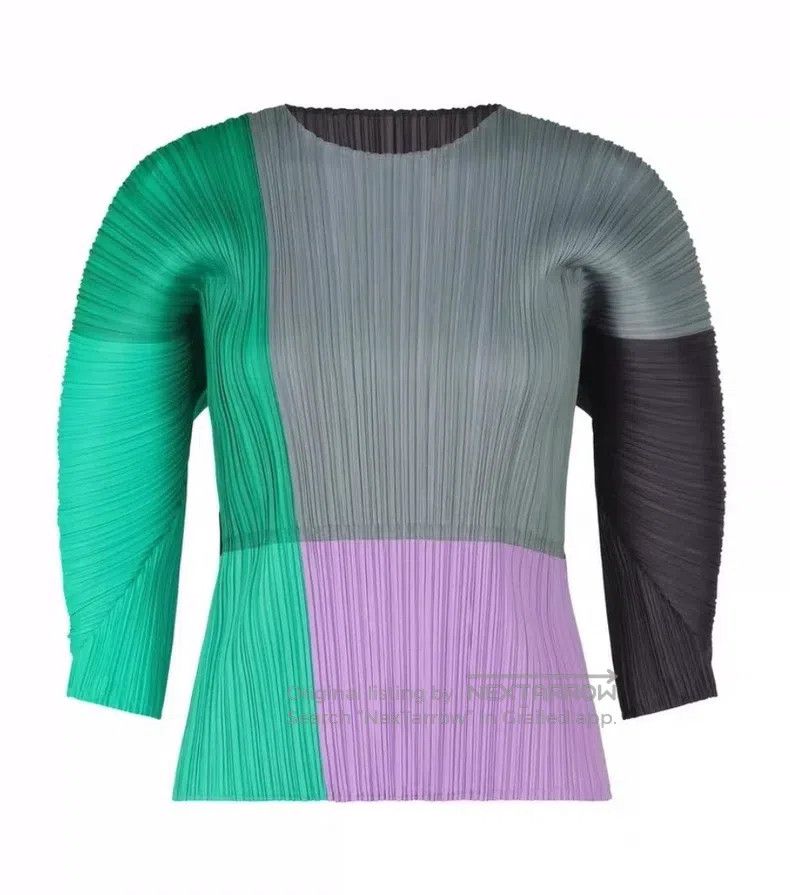 Issey Miyake Issey Miyake Color-Block Long Sleeve Top Size S / US 4 / IT 40 - 1 Thumbnail