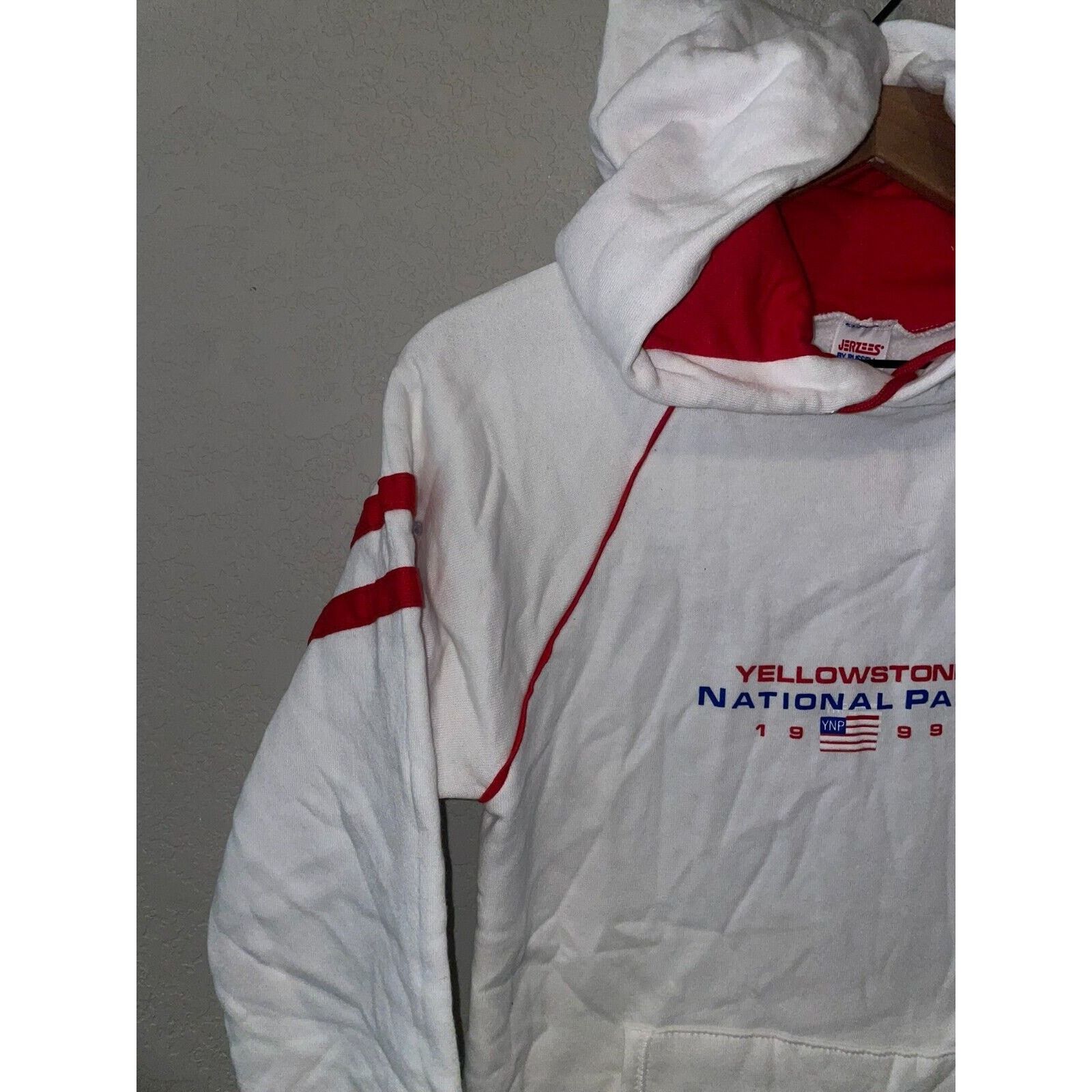 Jerzees Vintage Yellowstone Hoodie National Park White VTG 90s Small Size US S / EU 44-46 / 1 - 5 Thumbnail