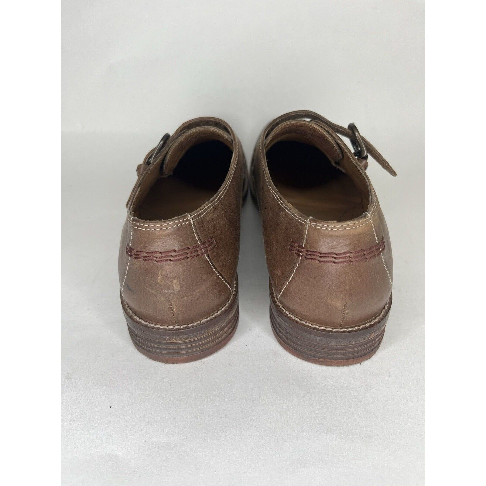 Hush Puppies Hush Puppies Brown Leather Monk Strap Loafers Dress Shoes Me Size US 10.5 / EU 43-44 - 10 Thumbnail