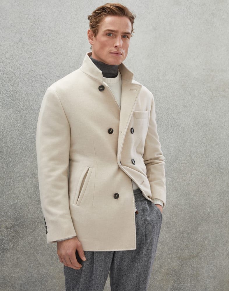 Brunello Cucinelli o1w1db10924 Rev Wr Cash Outerwear in Light Beige Size US XS / EU 42 / 0 - 1 Preview
