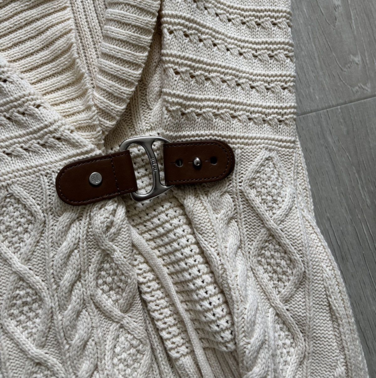 Polo Ralph Lauren × RRL Ralph Lauren × Vintage Polo Ralph Lauren Knitwear Vest Western Leather Size L / US 10 / IT 46 - 2 Thumbnail