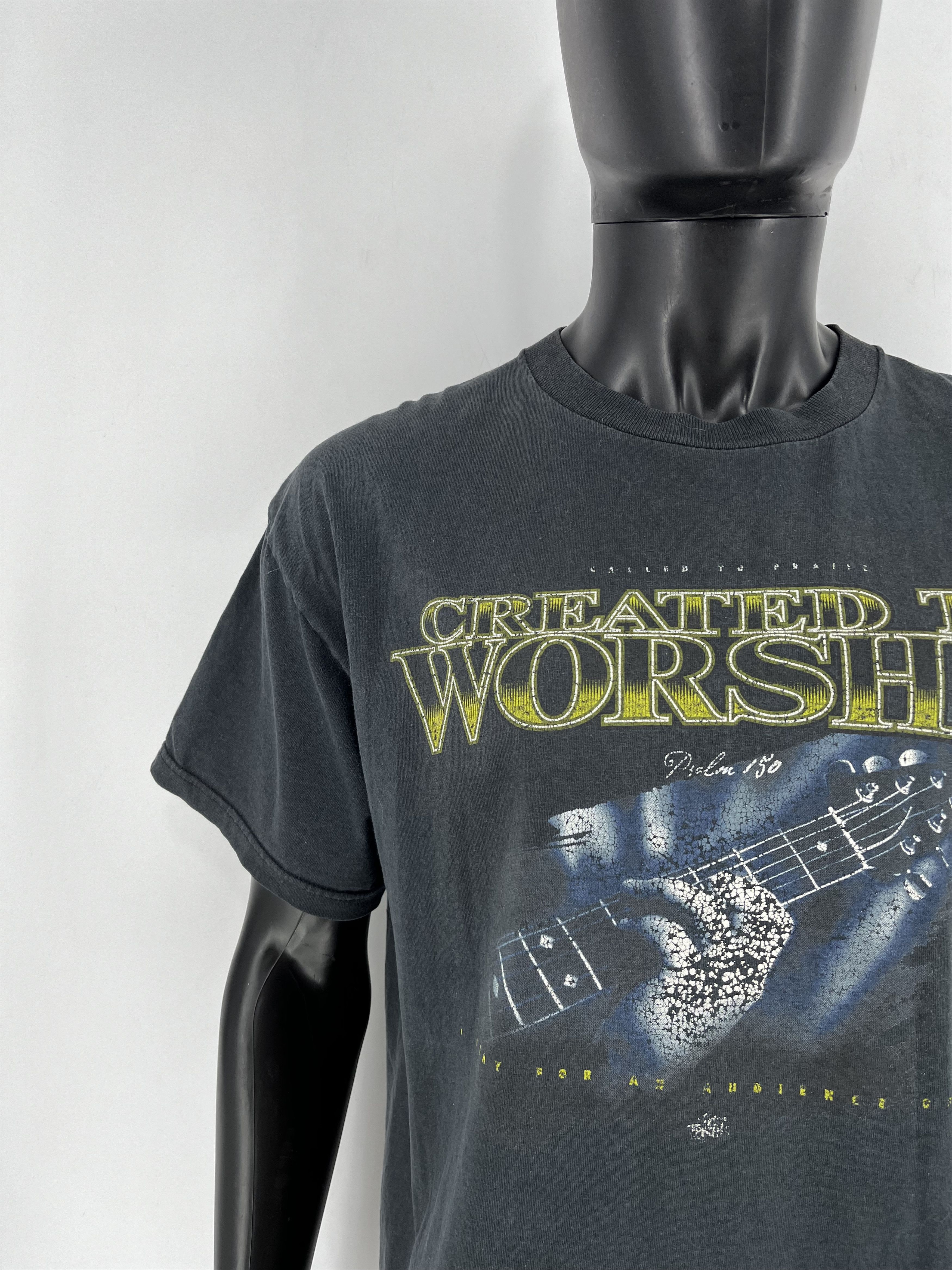 Band Tees Vintage Created To Worship Shirt Mens Large Black 1990s Size US L / EU 52-54 / 3 - 7 Thumbnail