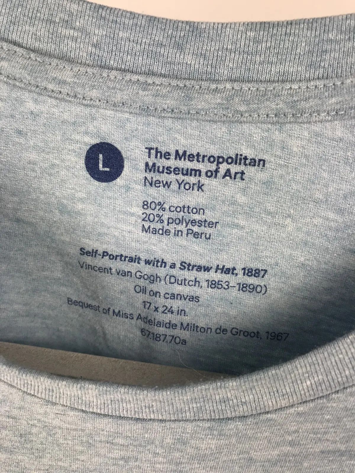 Band Tees Art seif portrait with a Straw hat T-shirt band tee size L Size US L / EU 52-54 / 3 - 3 Thumbnail