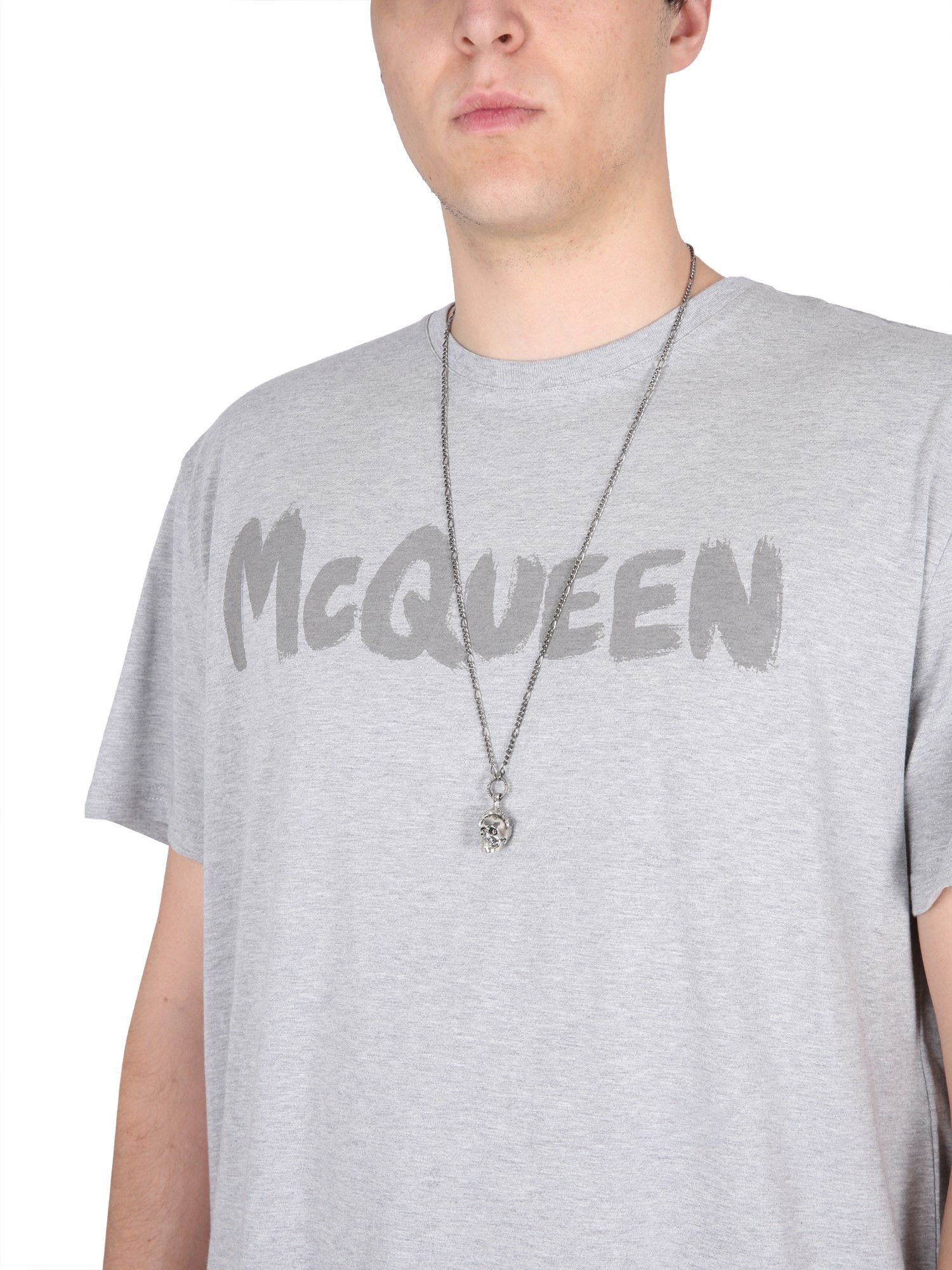 Alexander McQueen o1y1024 T-Shirt In Light Grey Size US M / EU 48-50 / 2 - 3 Thumbnail