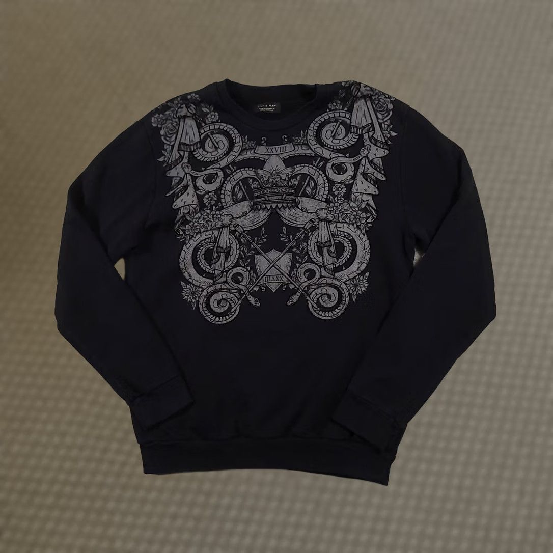 Zara Zara Man Black & Gray Snakes Sweater Size Medium Size US M / EU 48-50 / 2 - 1 Thumbnail