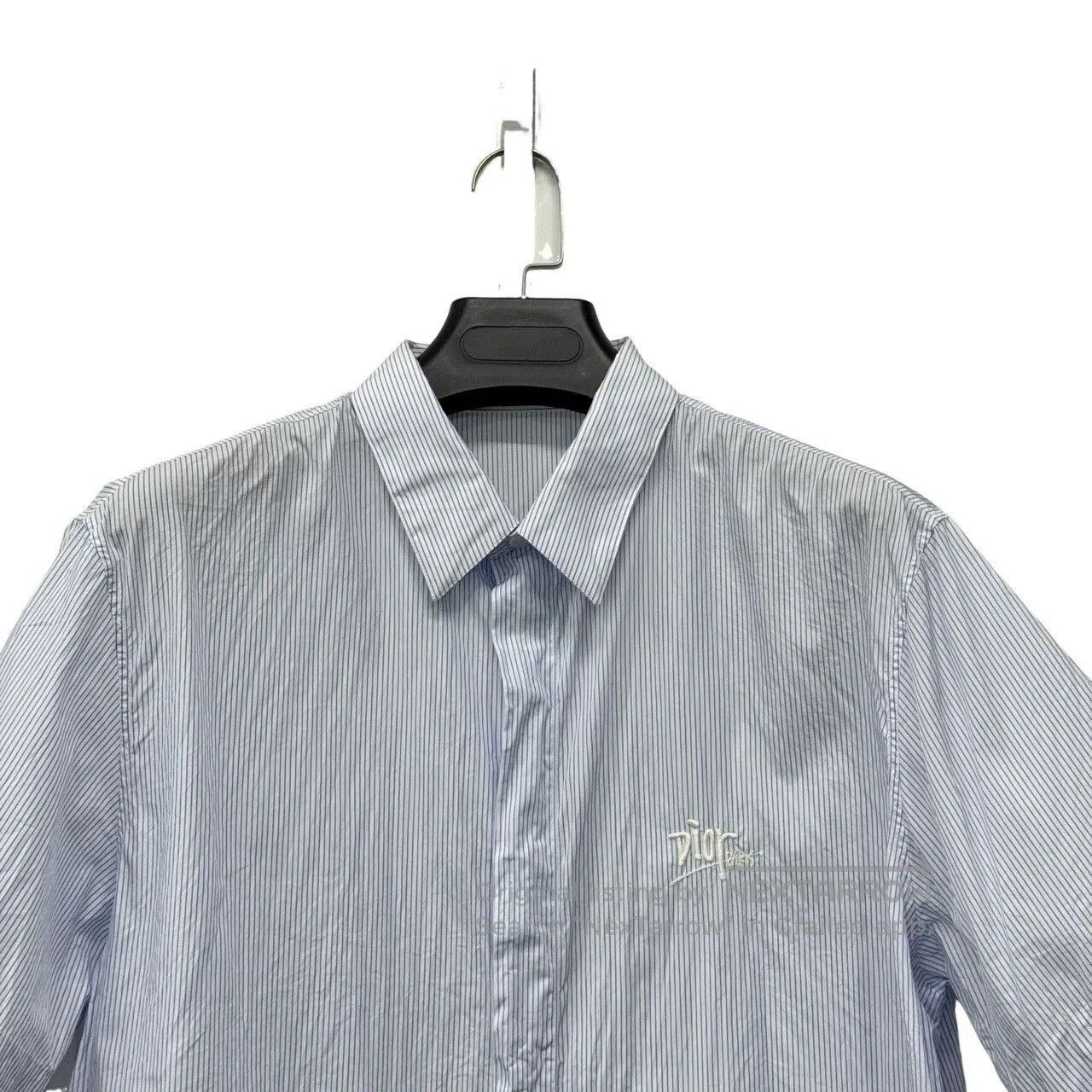 Dior Dior Blue Stripe Embroidered Logo Short-Sleeve Shirt. Size US M / EU 48-50 / 2 - 3 Thumbnail