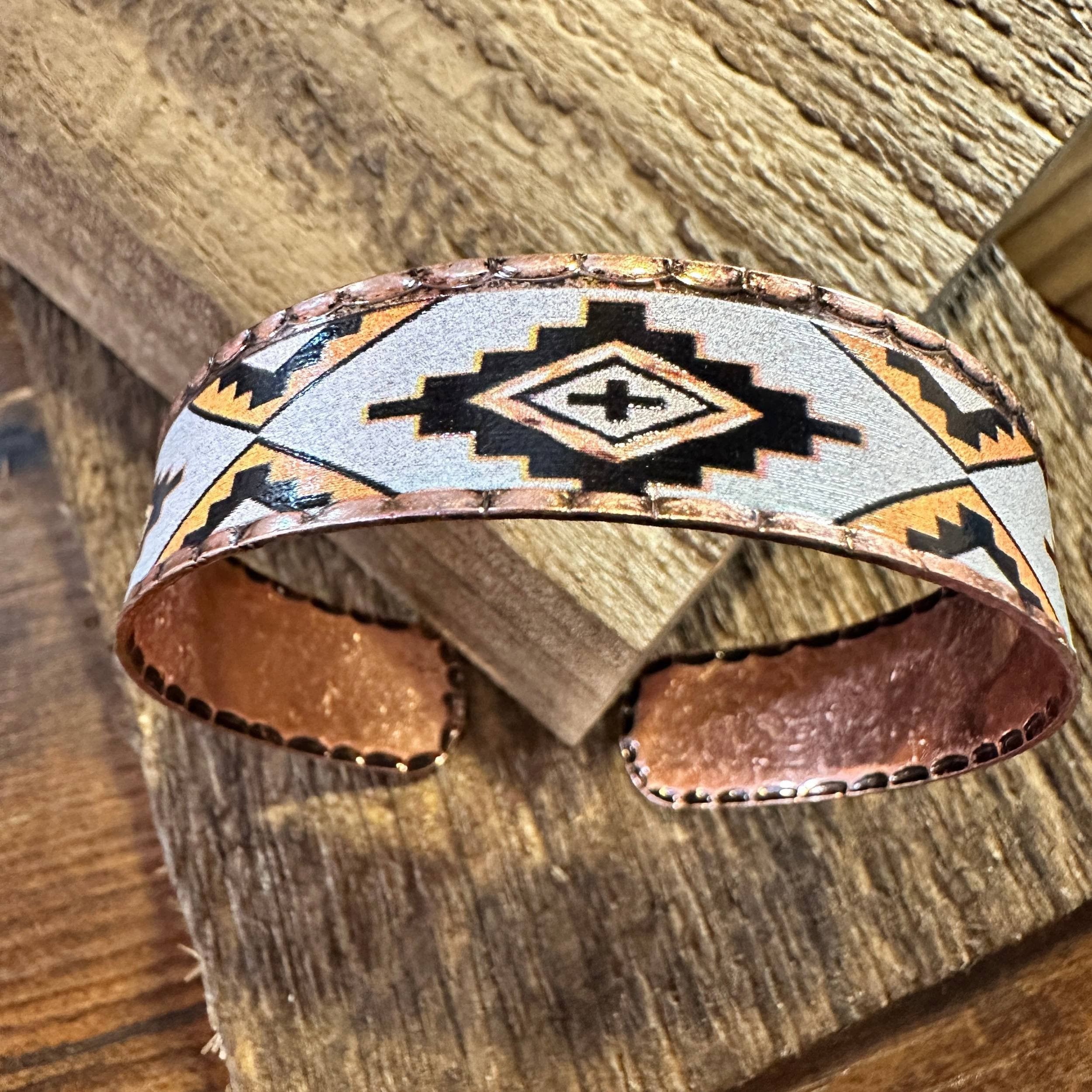 Other Handmade Boho Native American Navajo Copper Narrow Cuff Brac Size ONE SIZE - 7 Thumbnail